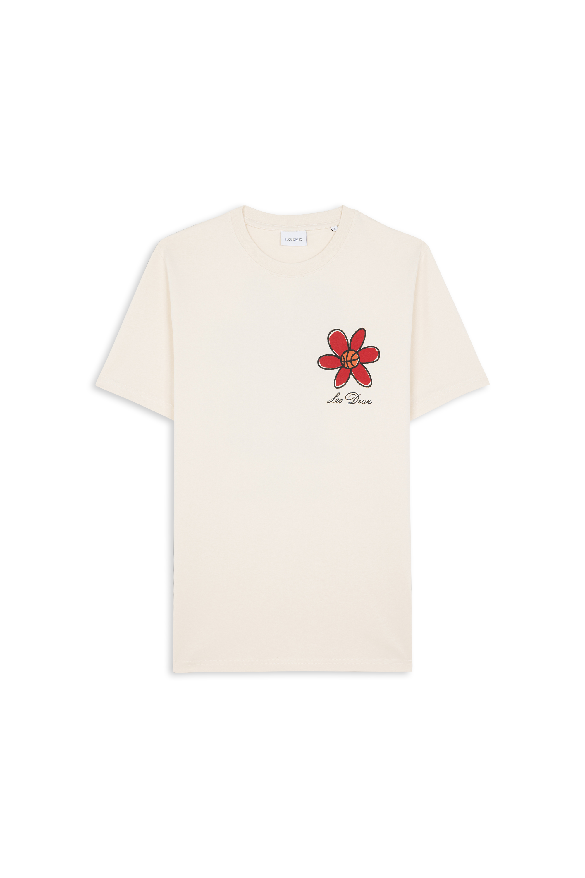 Regular-fit round-neck cotton T-shirt Beige