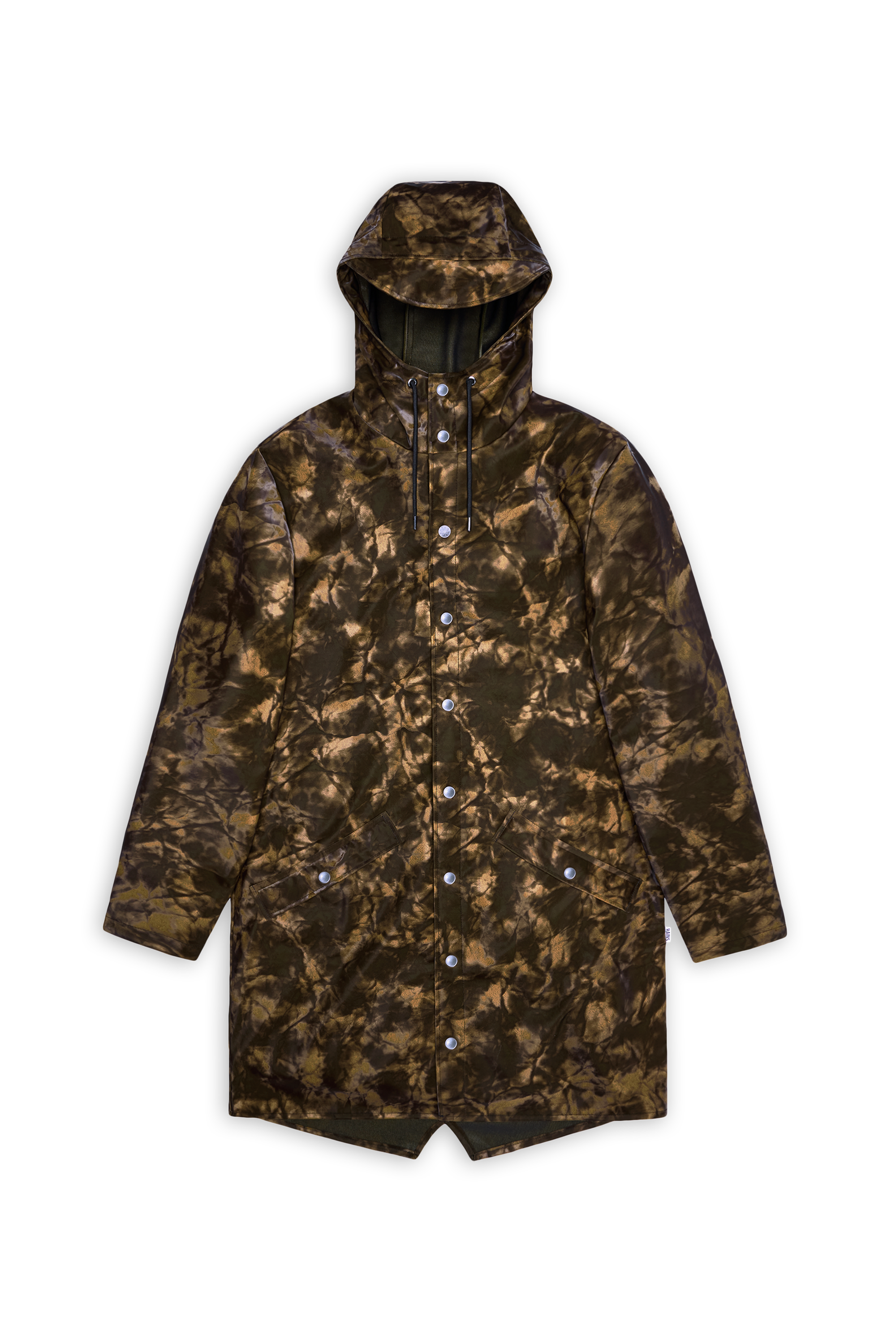 Coupe-vent imperméable long à capuche Marron