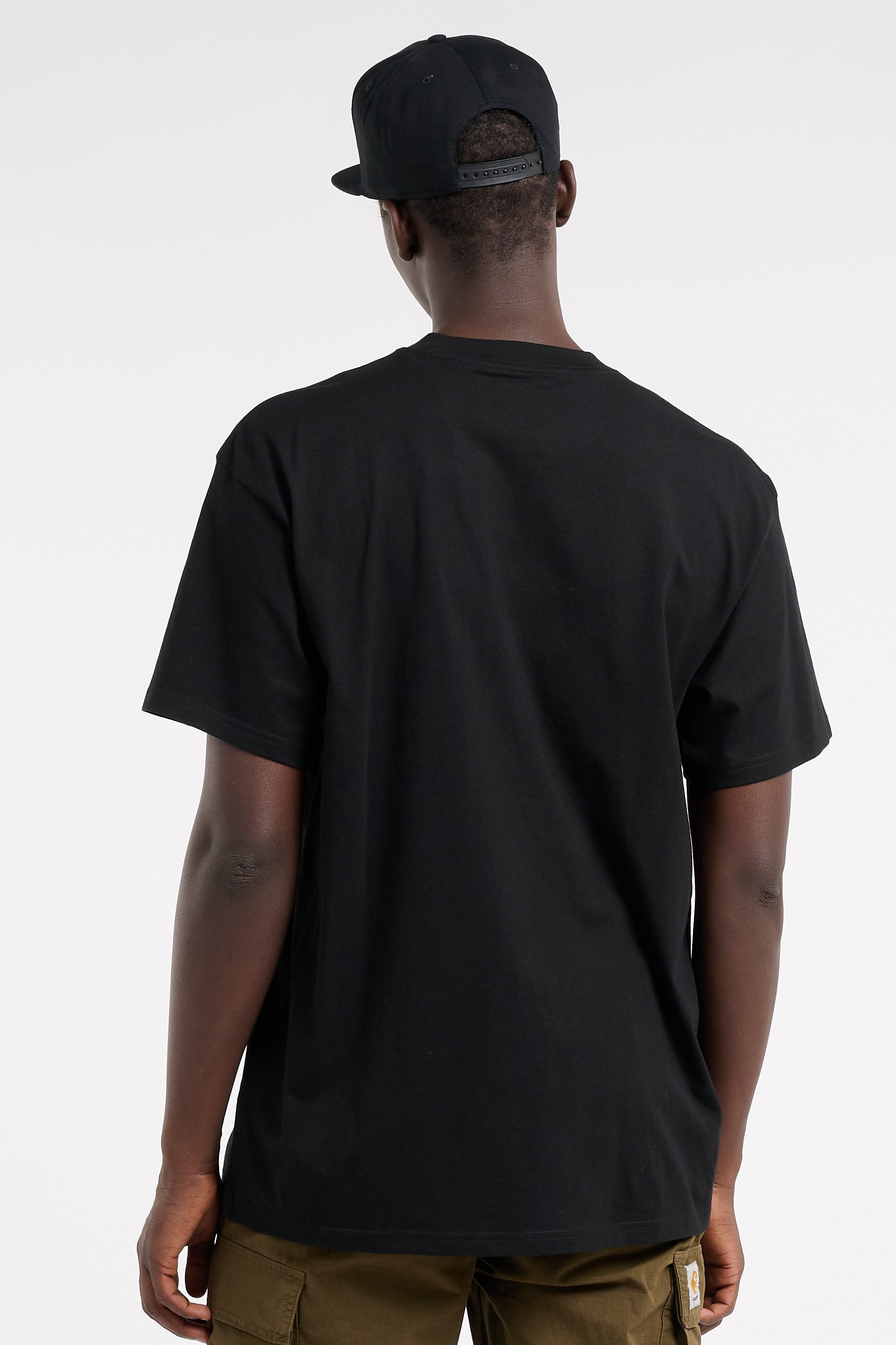 Round neck organic cotton t-shirt | Black CARHARTT WIP Men