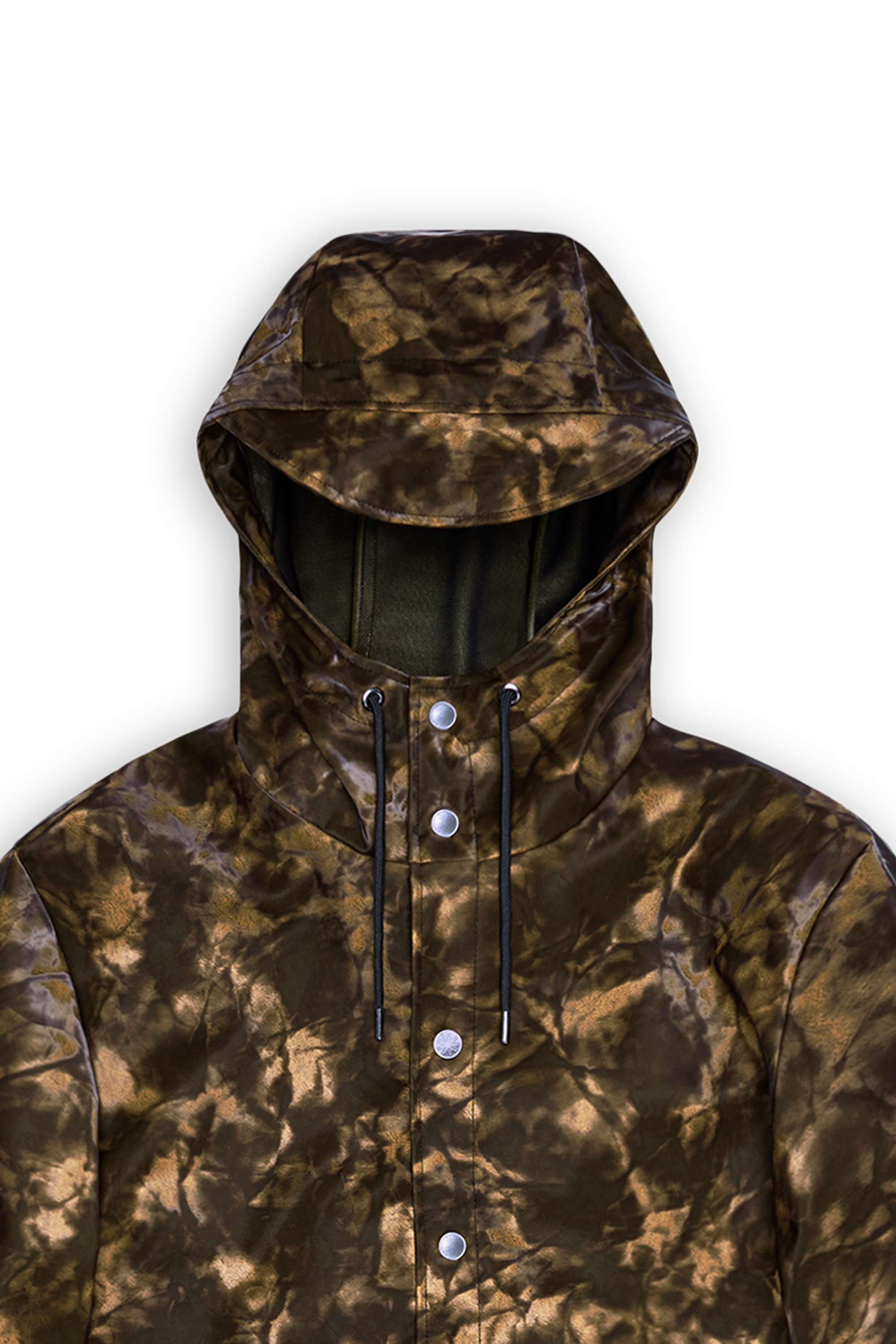 Coupe-vent imperméable long à capuche RAINS Marron