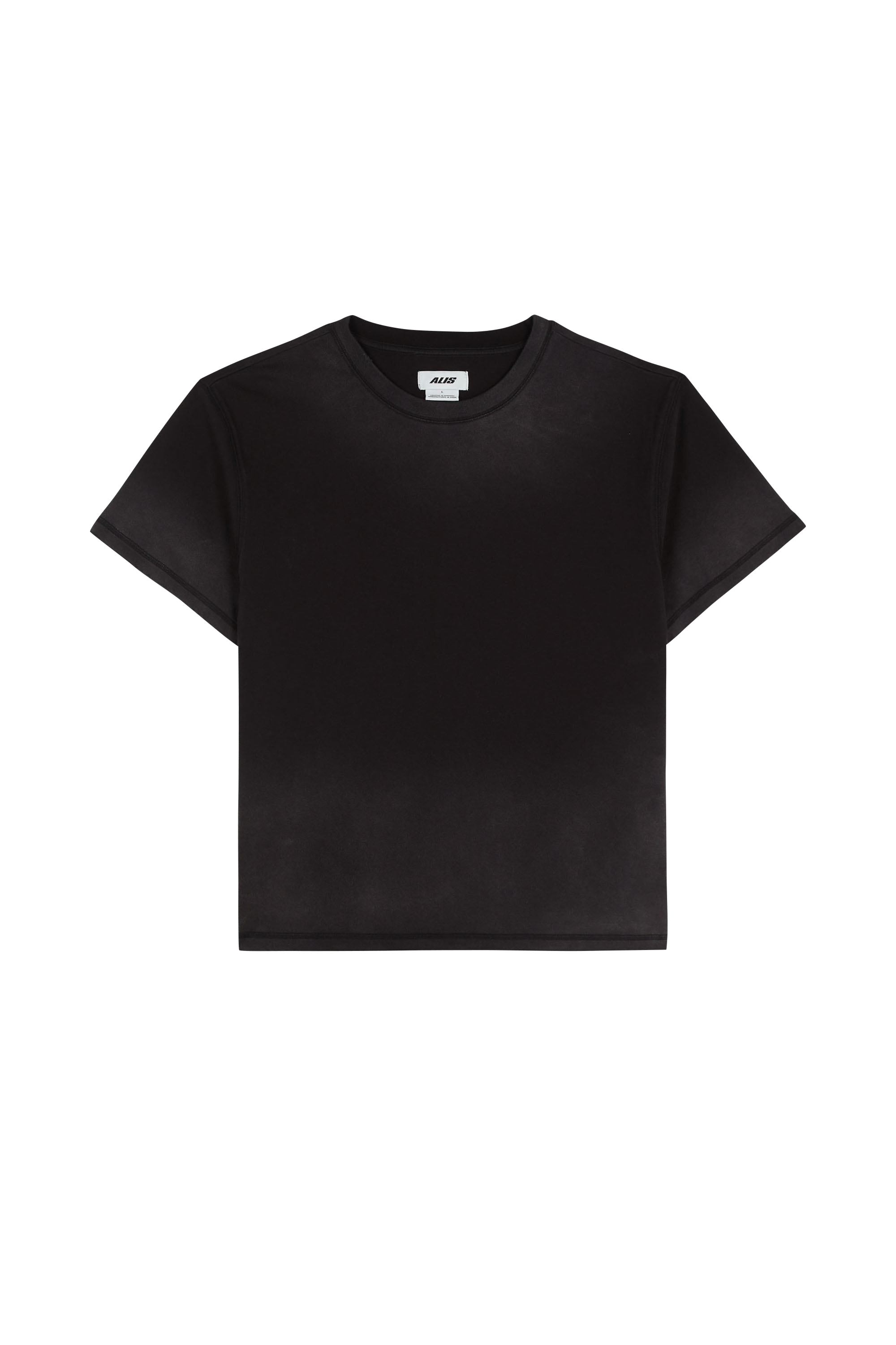 Regular-fit round-neck cotton T-shirt ALIS Black