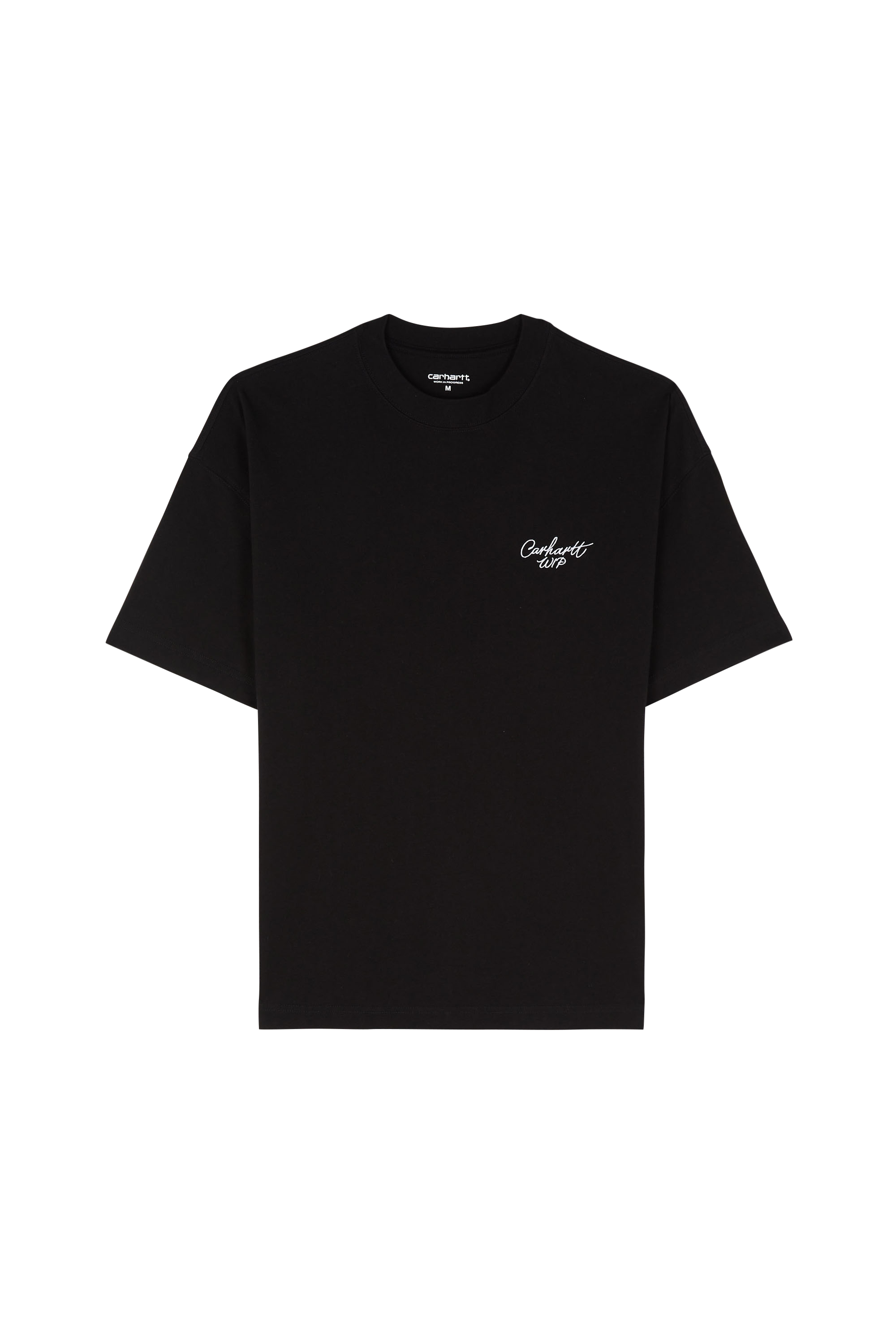 Regular-fit round-neck cotton T-shirt Black