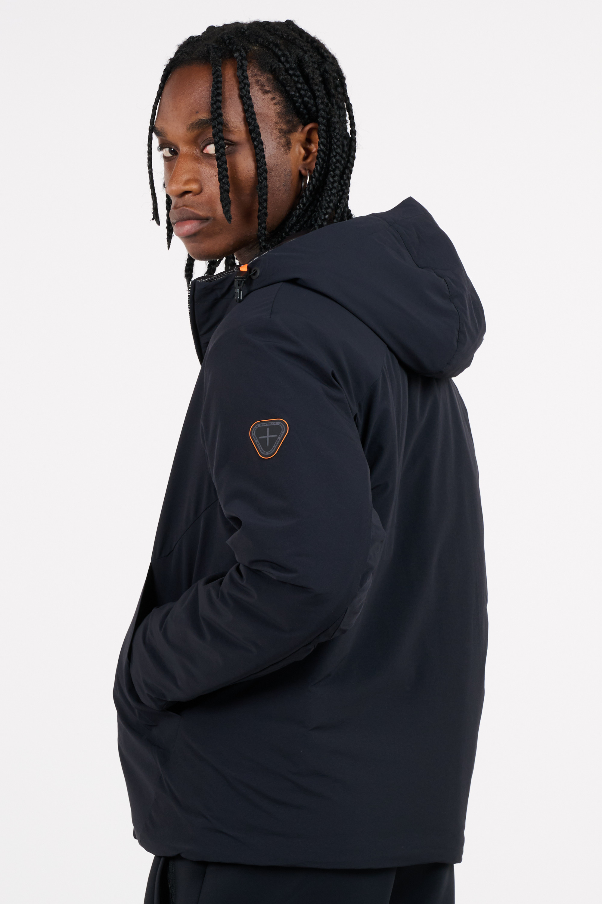 Lightweight quilted padded jacket with high neck Black