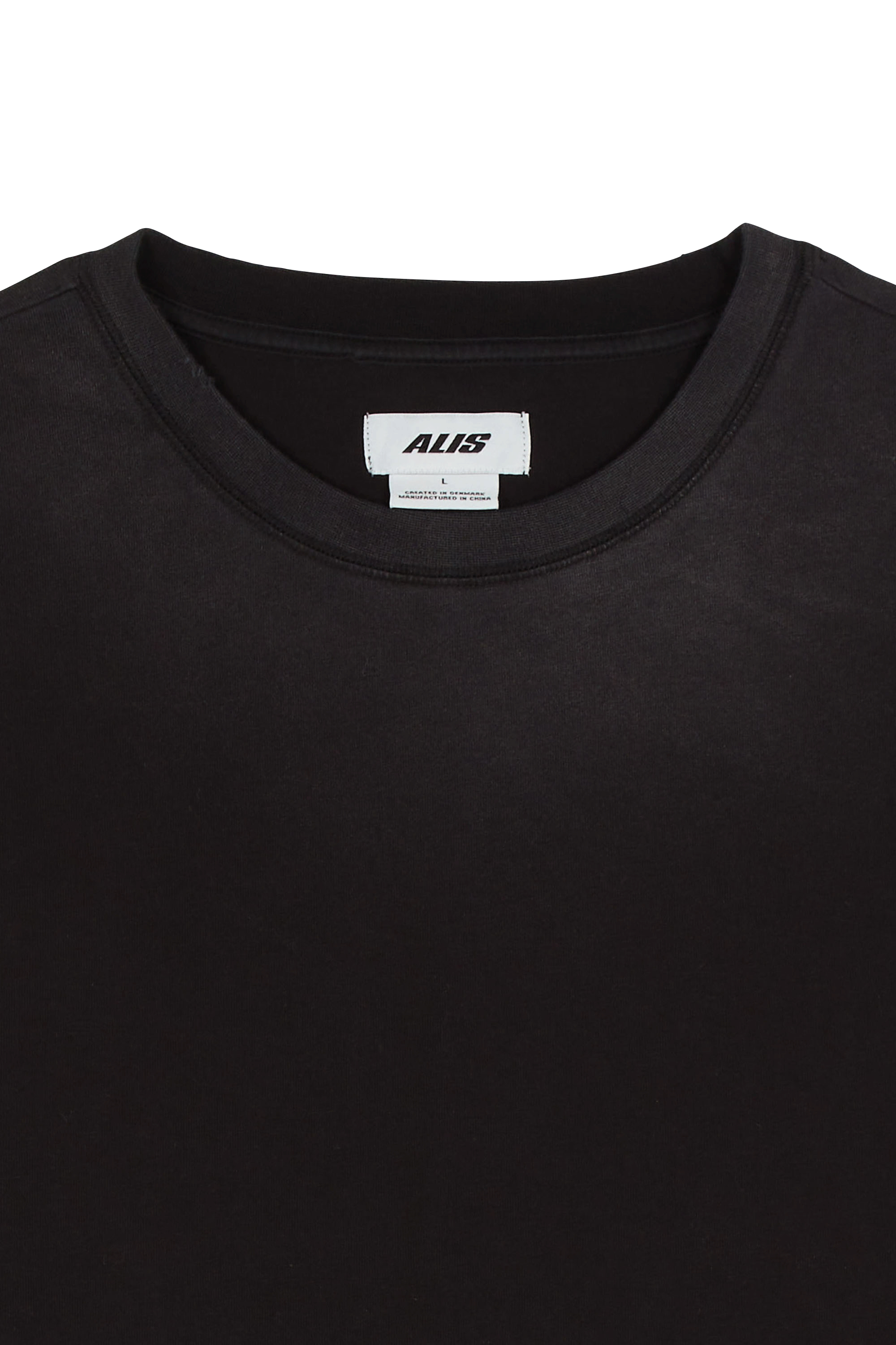 Regular-fit round-neck cotton T-shirt ALIS Black
