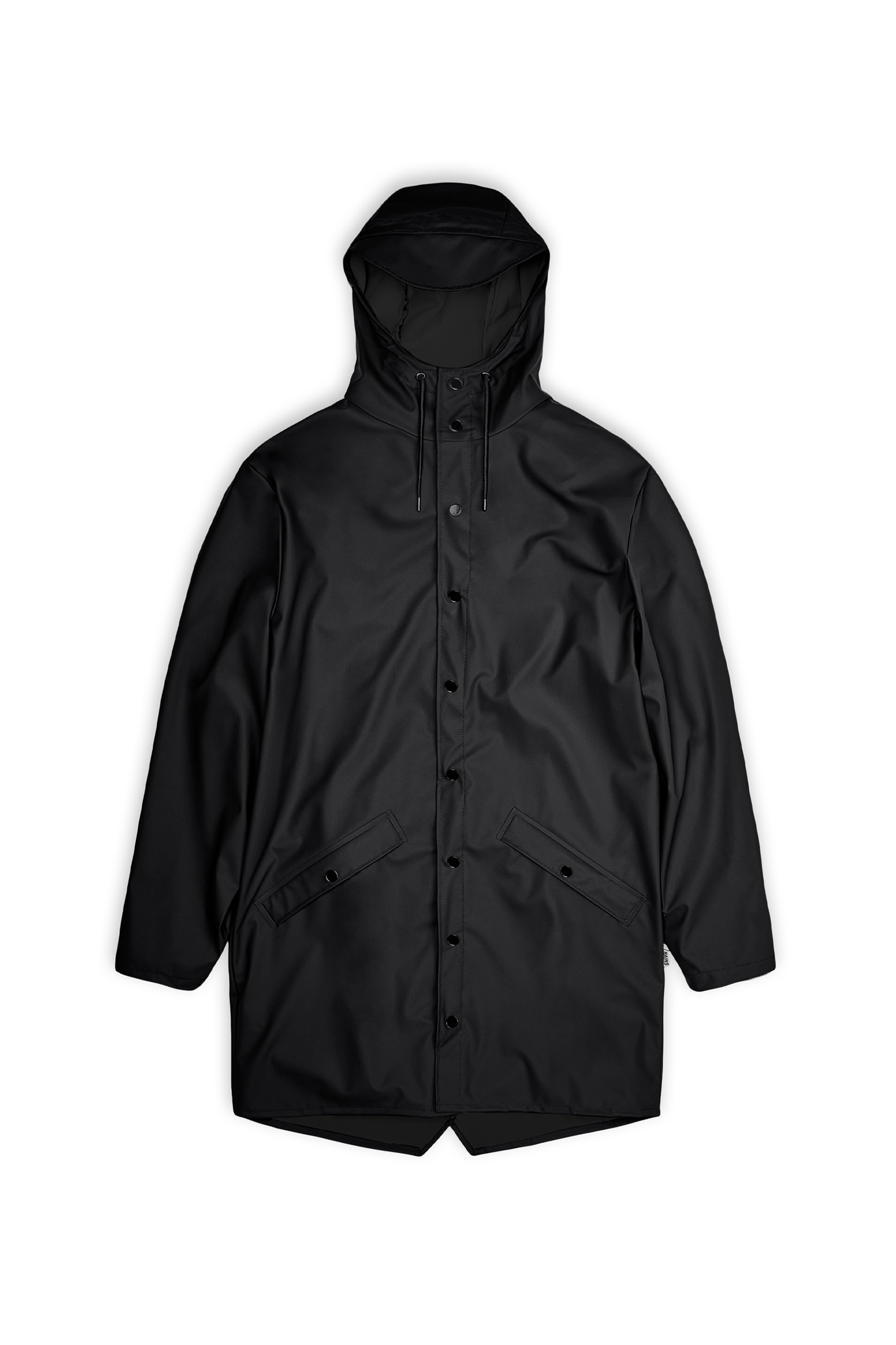 Coupe-vent imperméable long à capuche Noir