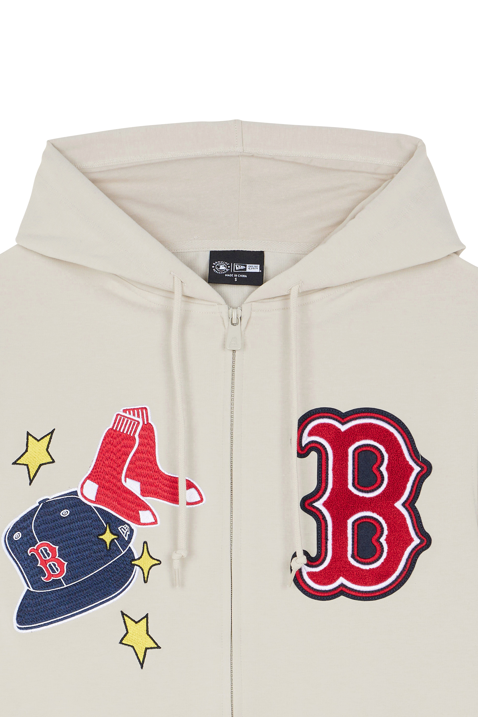 Regular-fit zip-up cotton-blend hoodie with Pony Player Beige
