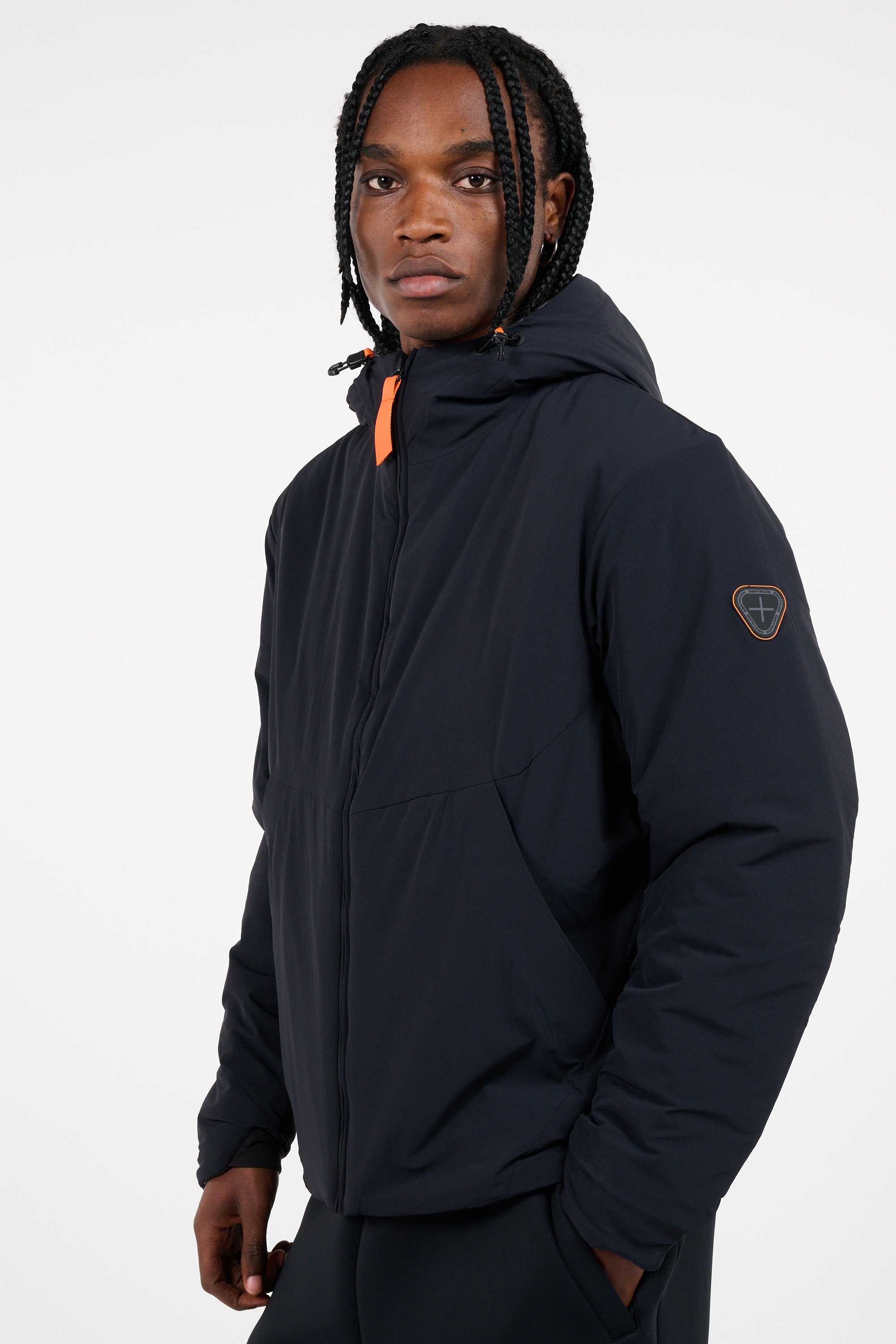 Lightweight quilted padded jacket with high neck Black