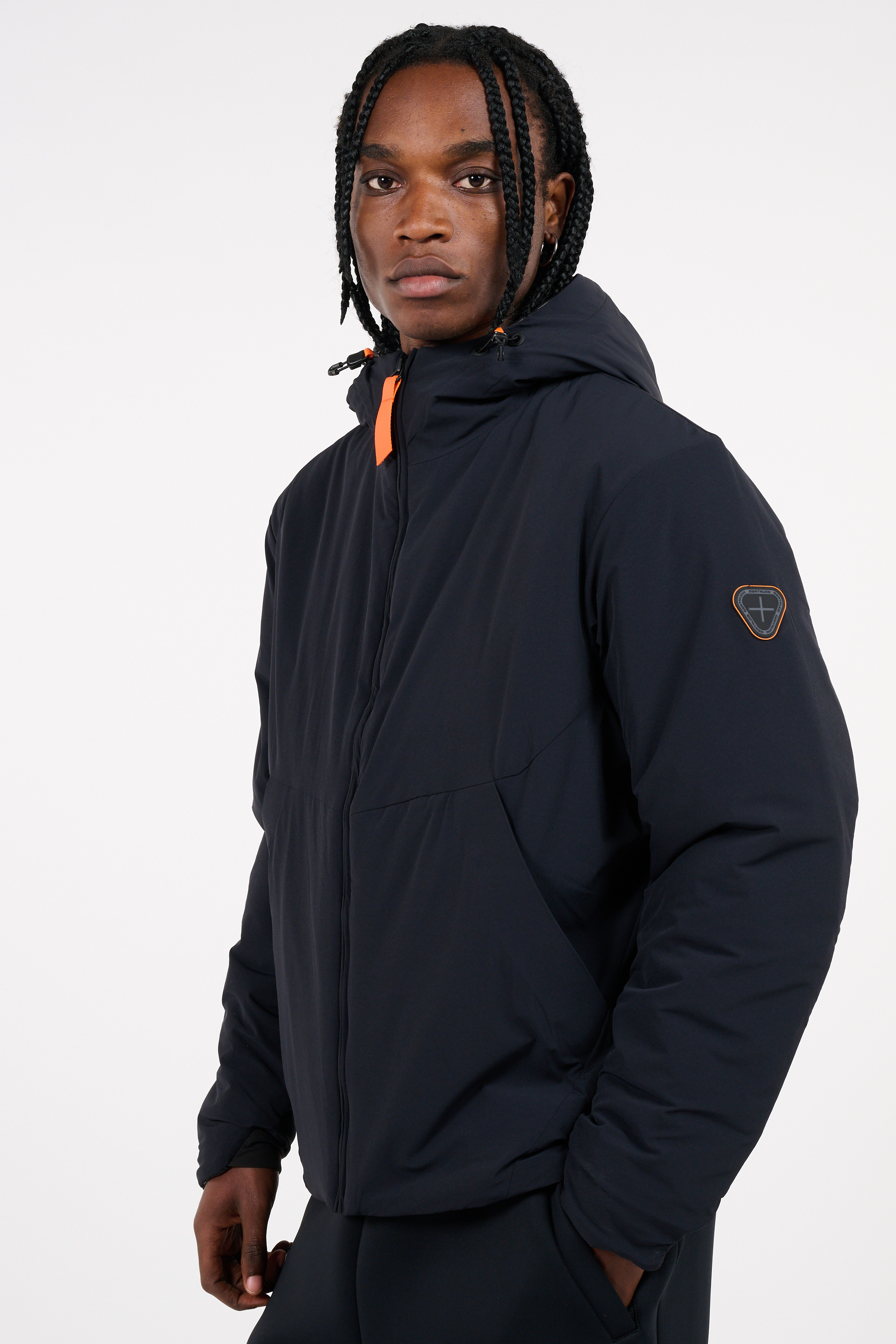 Lightweight quilted padded jacket with high neck Black