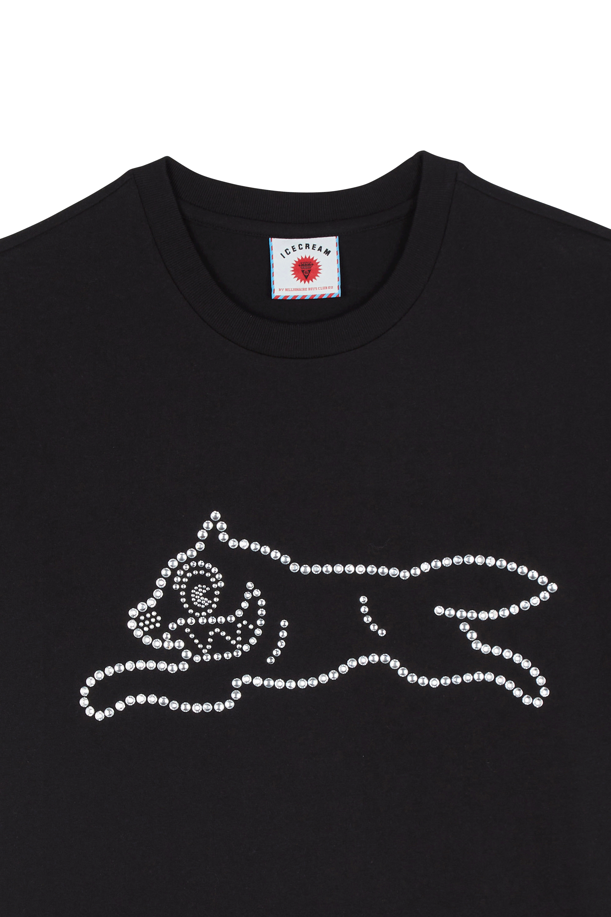 Regular-fit round-neck cotton T-shirt Black