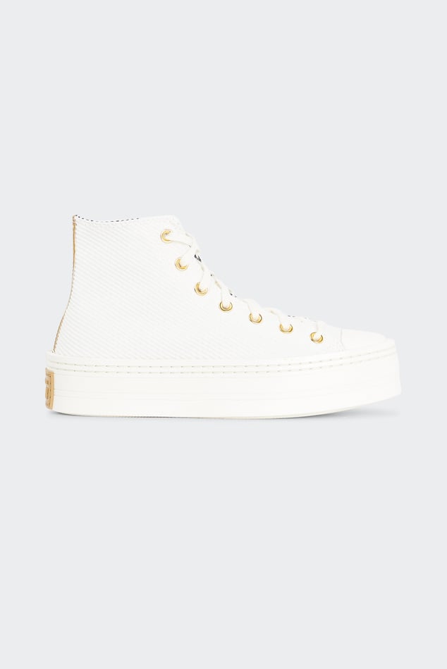 Converse blanche cuire femme on sale