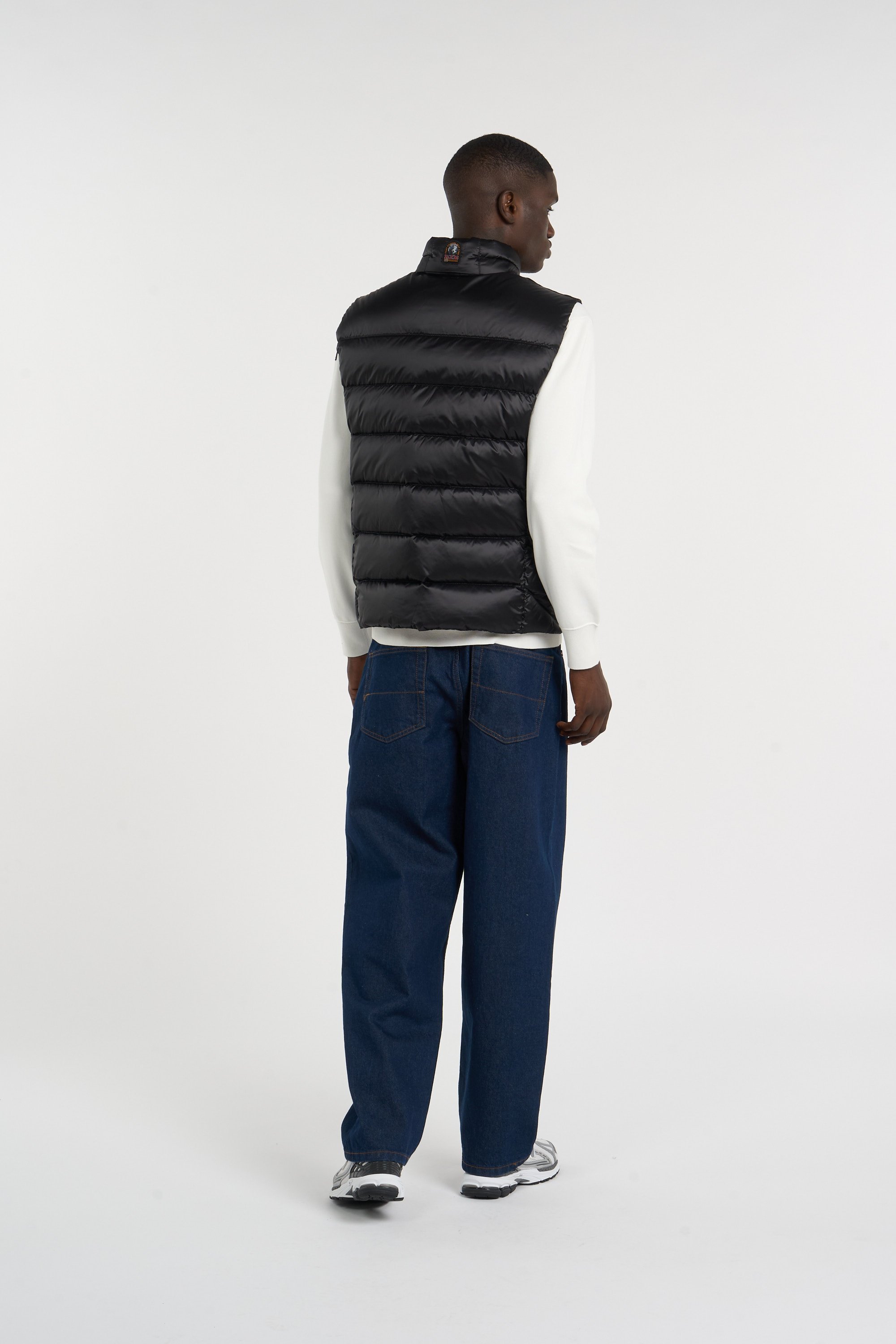 Zipped high-neck colorblock padded jacket with hood | Black PARAJUMPERS Men