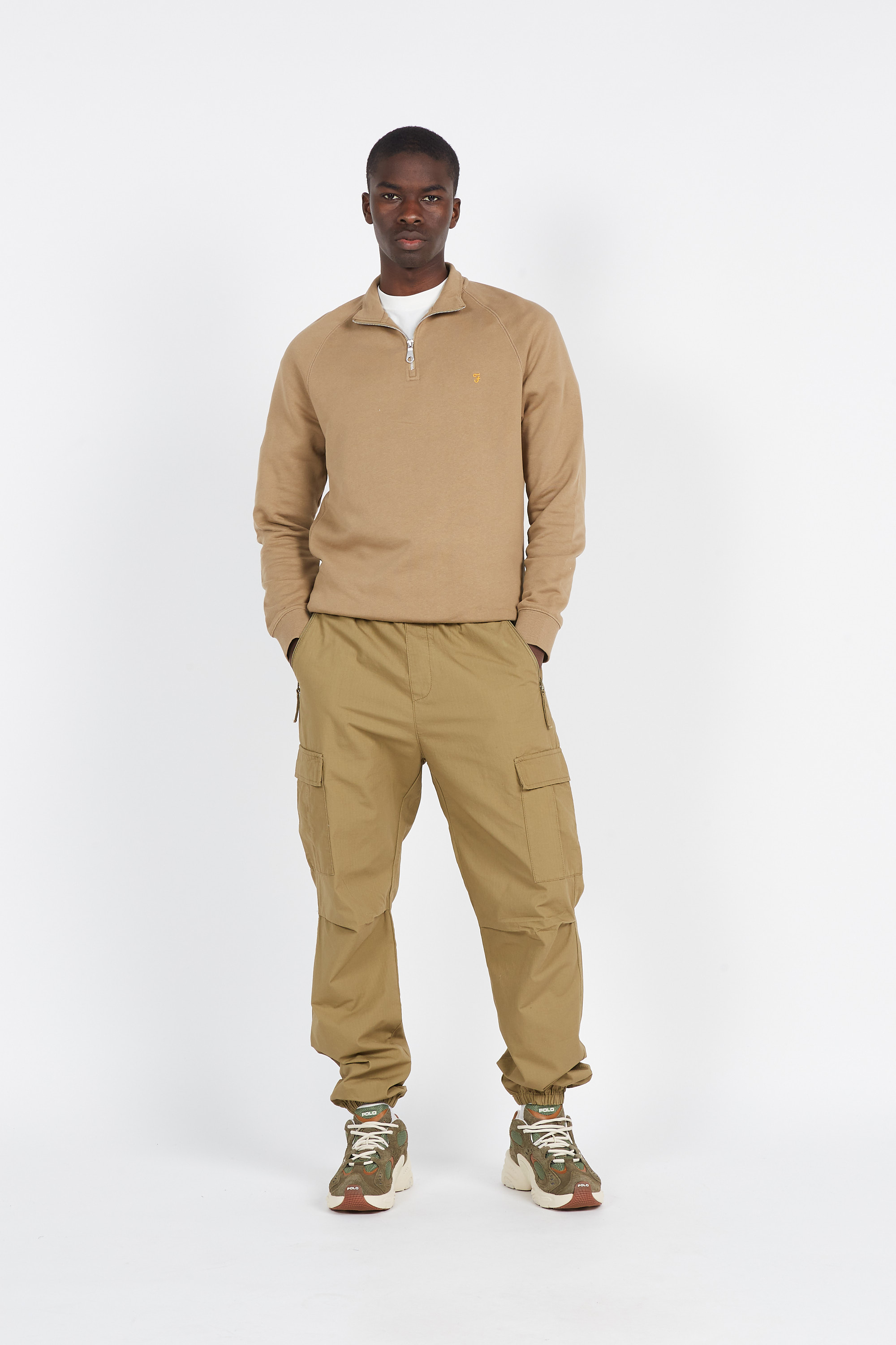 Zip-up sweatshirt Beige