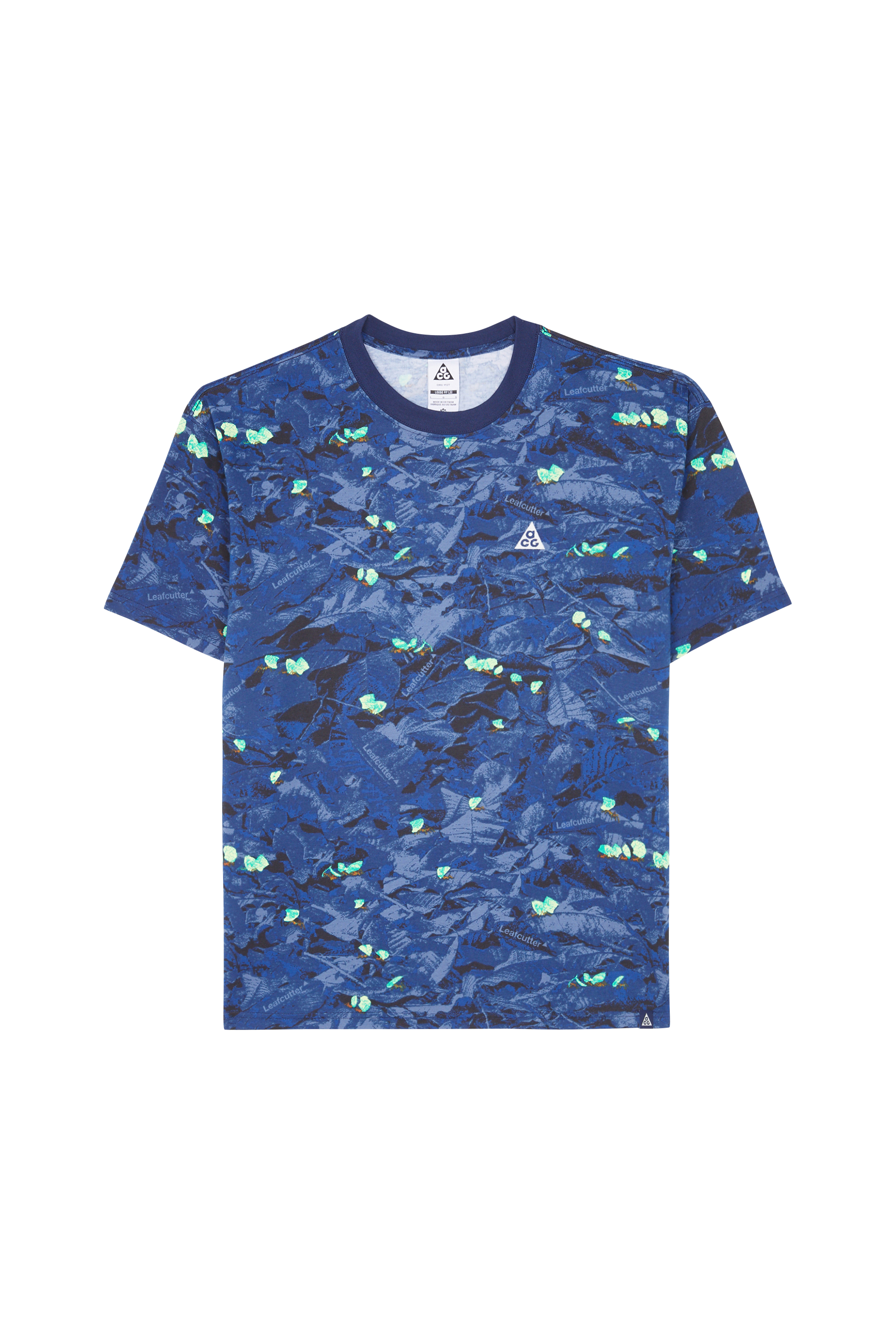 Regular-fit round-neck cotton T-shirt Blue