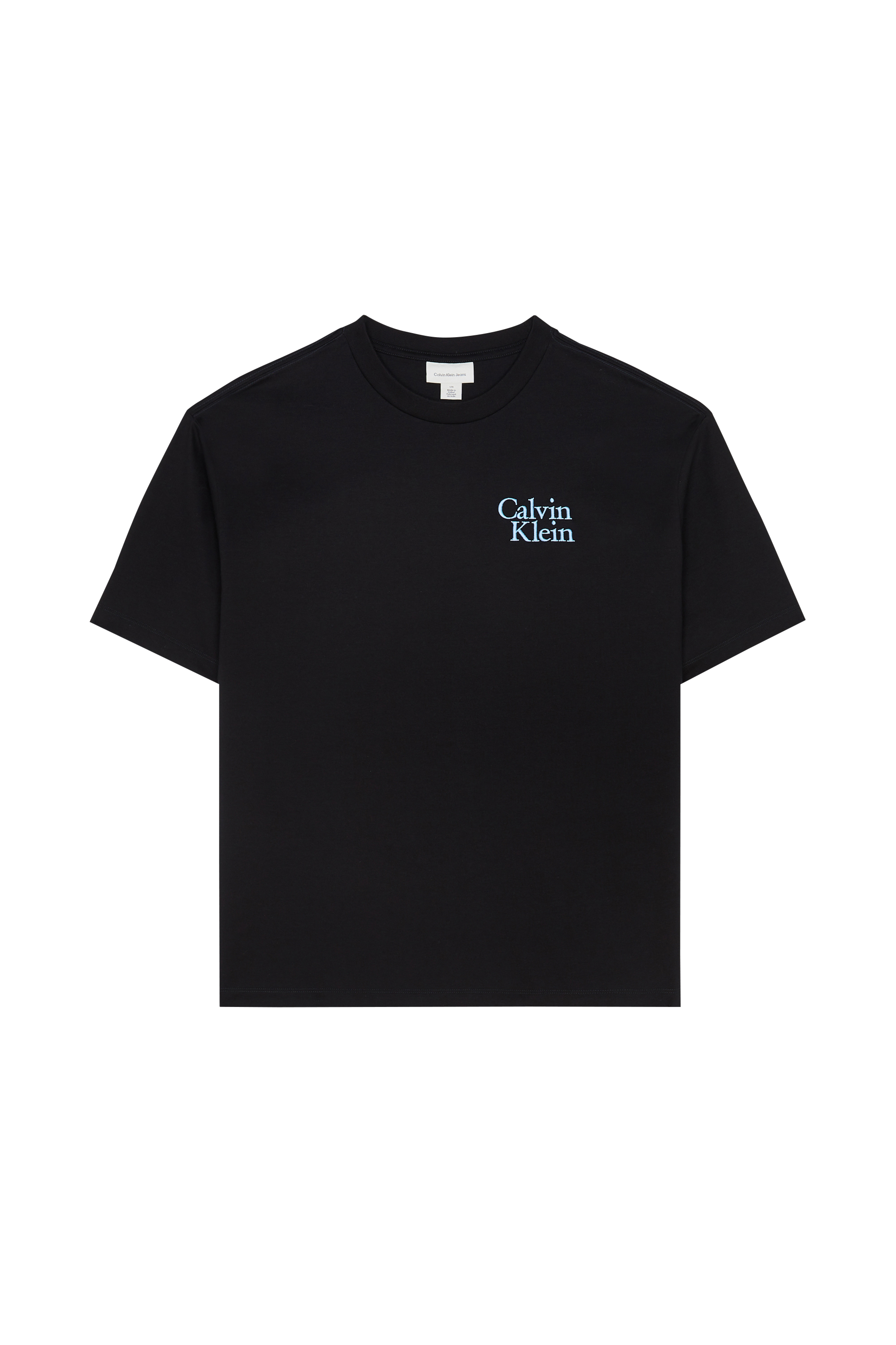 Regular-fit round-neck cotton T-shirt Black