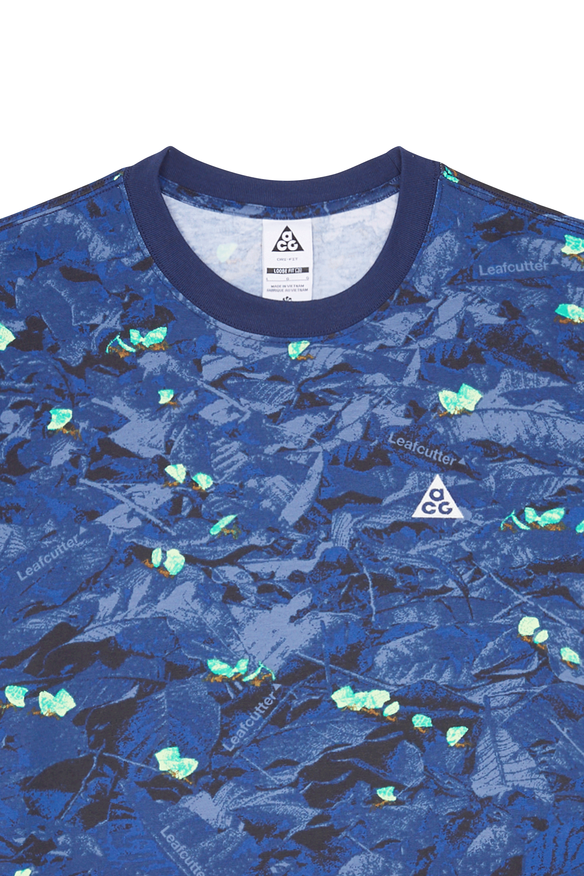 Regular-fit round-neck cotton T-shirt Blue