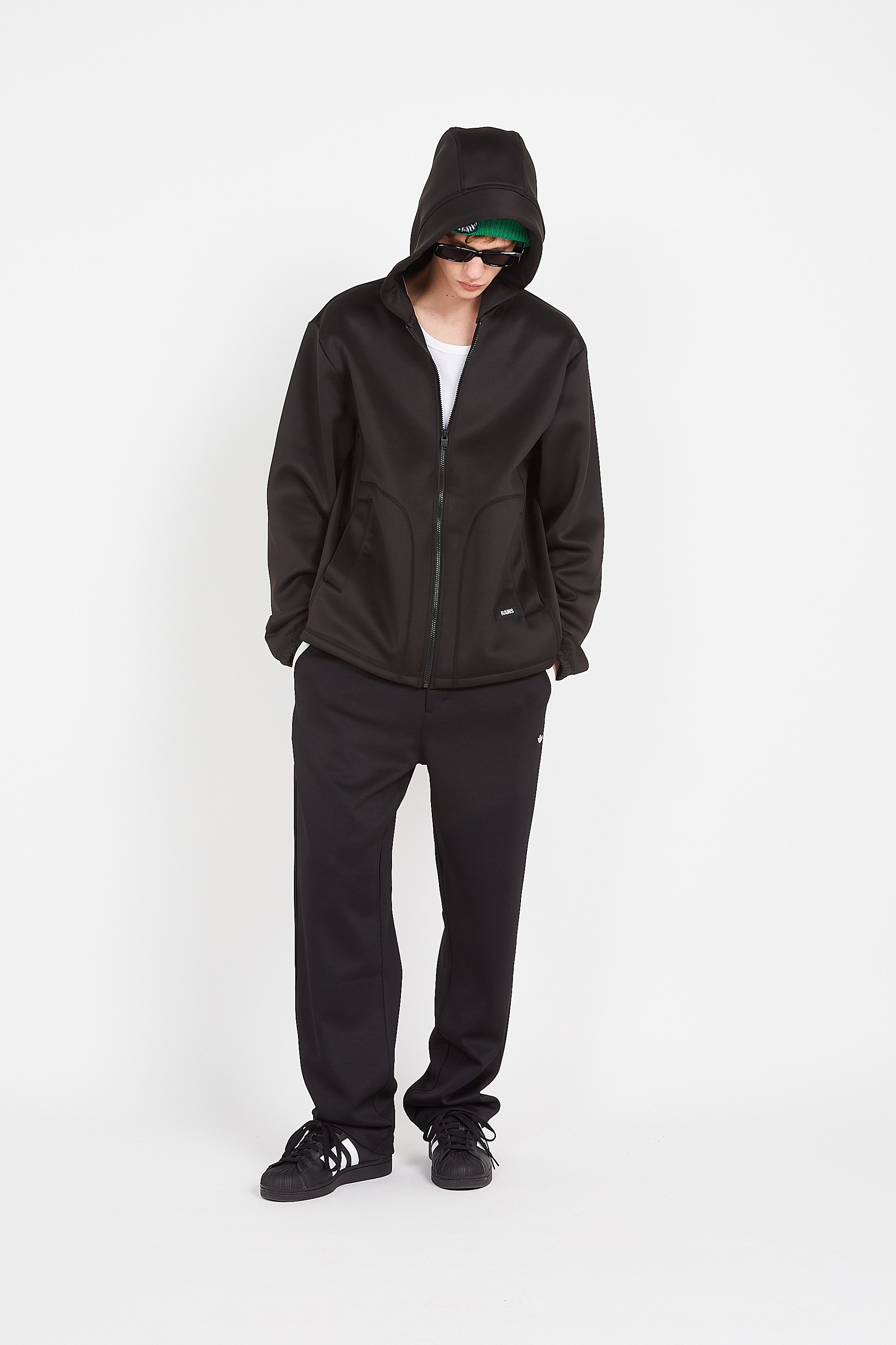 Hoodie zippé RAINS Noir