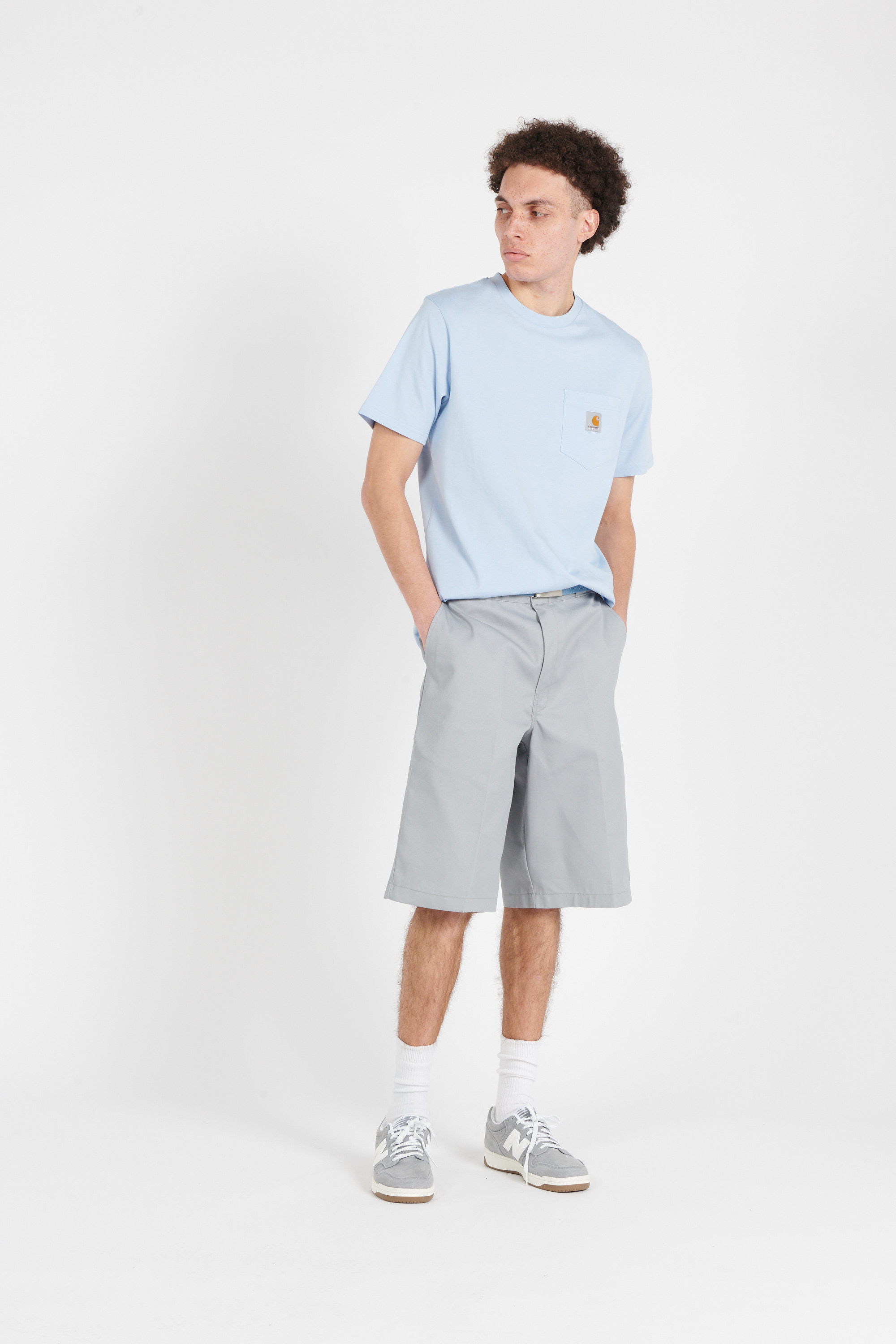 Regular-fit round-neck cotton T-shirt Blue