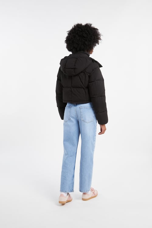 TOMMY JEANS Lightweight quilted padded jacket with high neck Black
