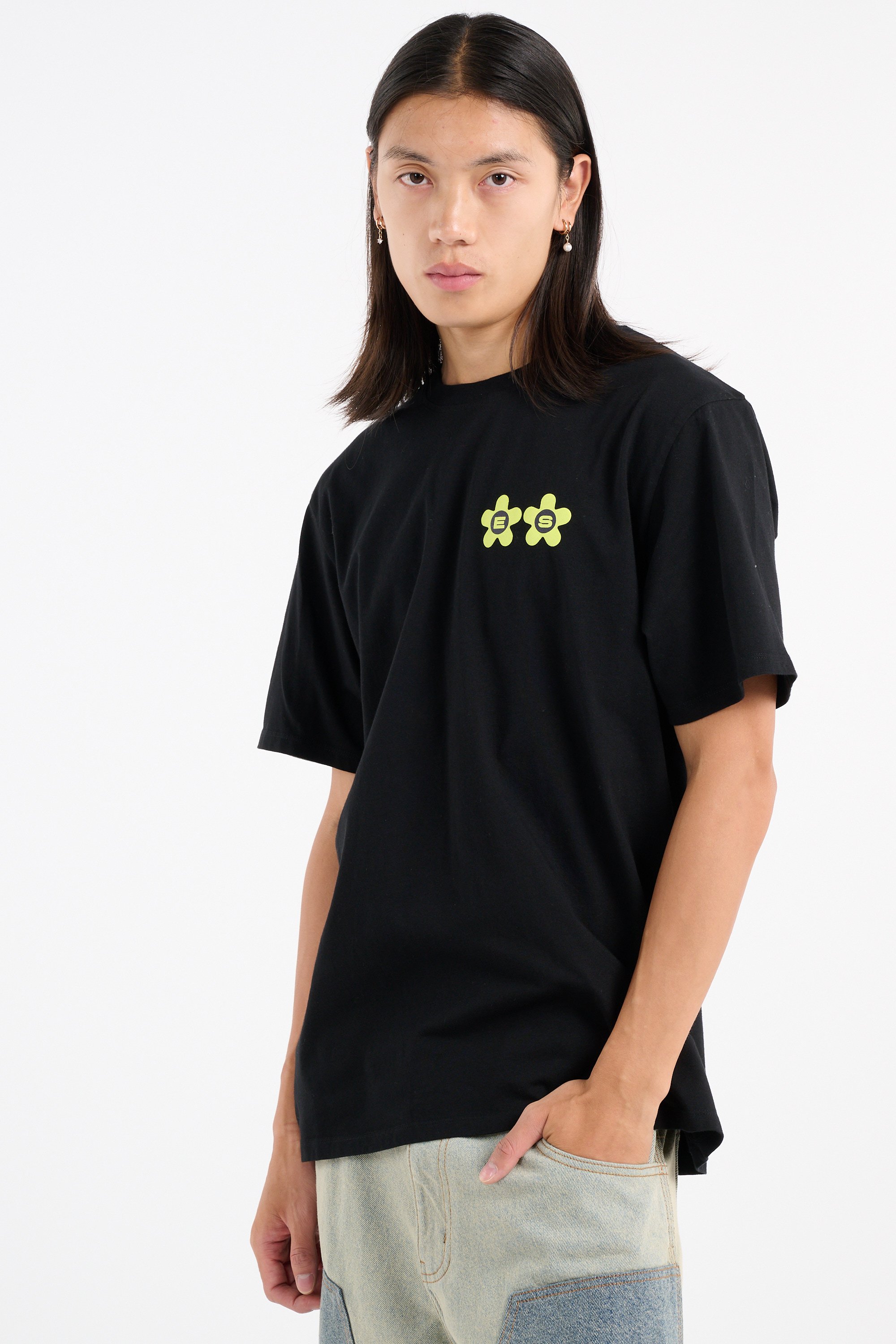 Regular-fit round-neck cotton T-shirt | Black EDWIN Men