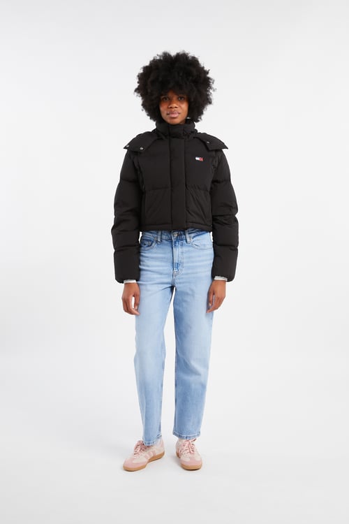 TOMMY JEANS Lightweight quilted padded jacket with high neck Black