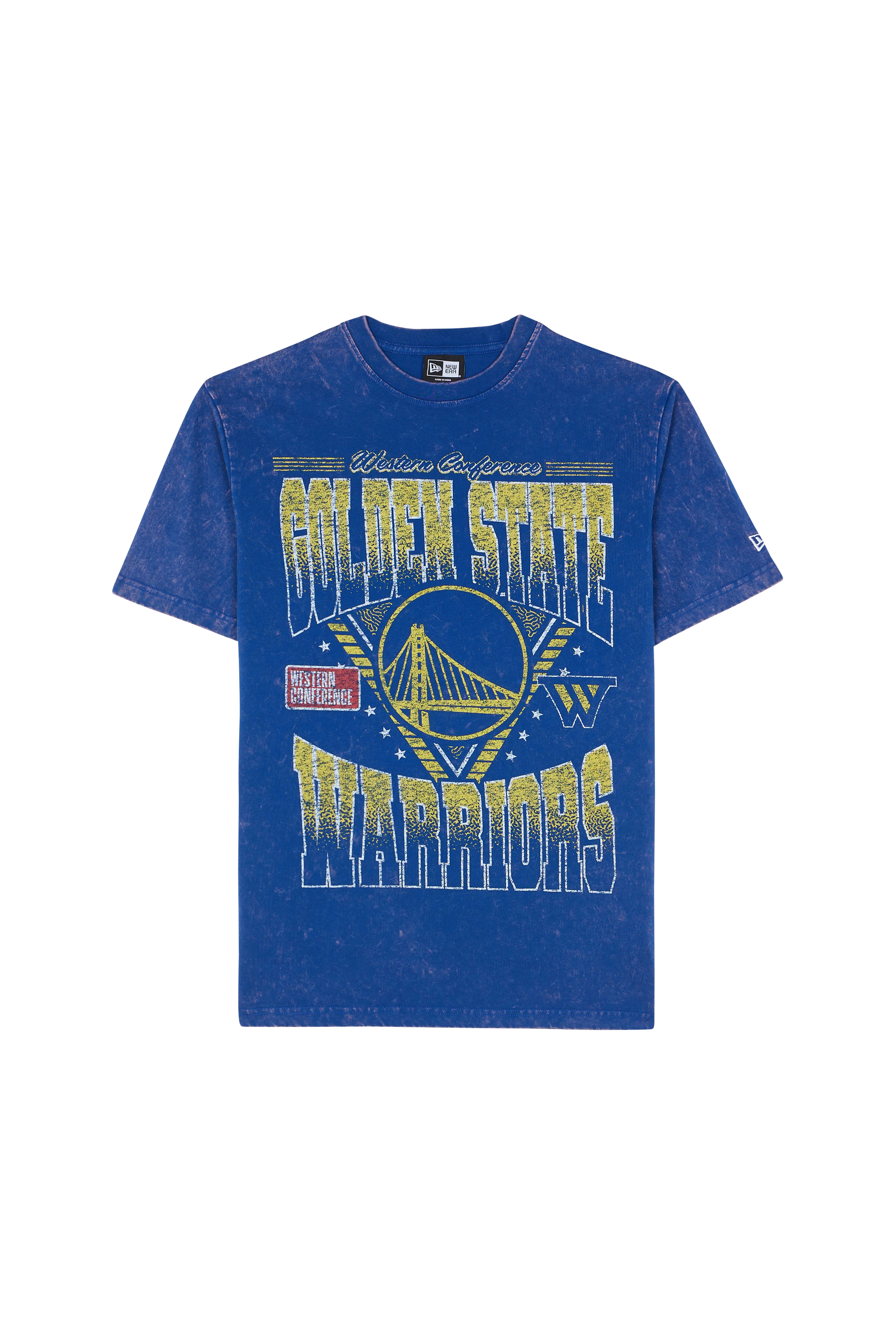 Regular-fit round-neck cotton T-shirt Blue