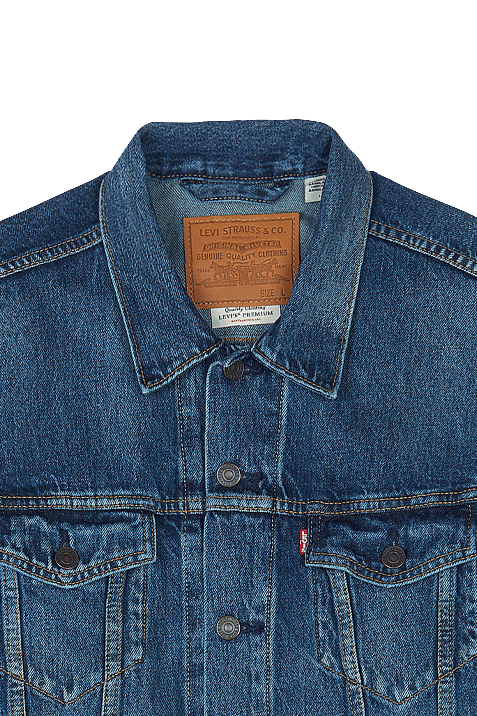 Denim jacket with classic collar Blue