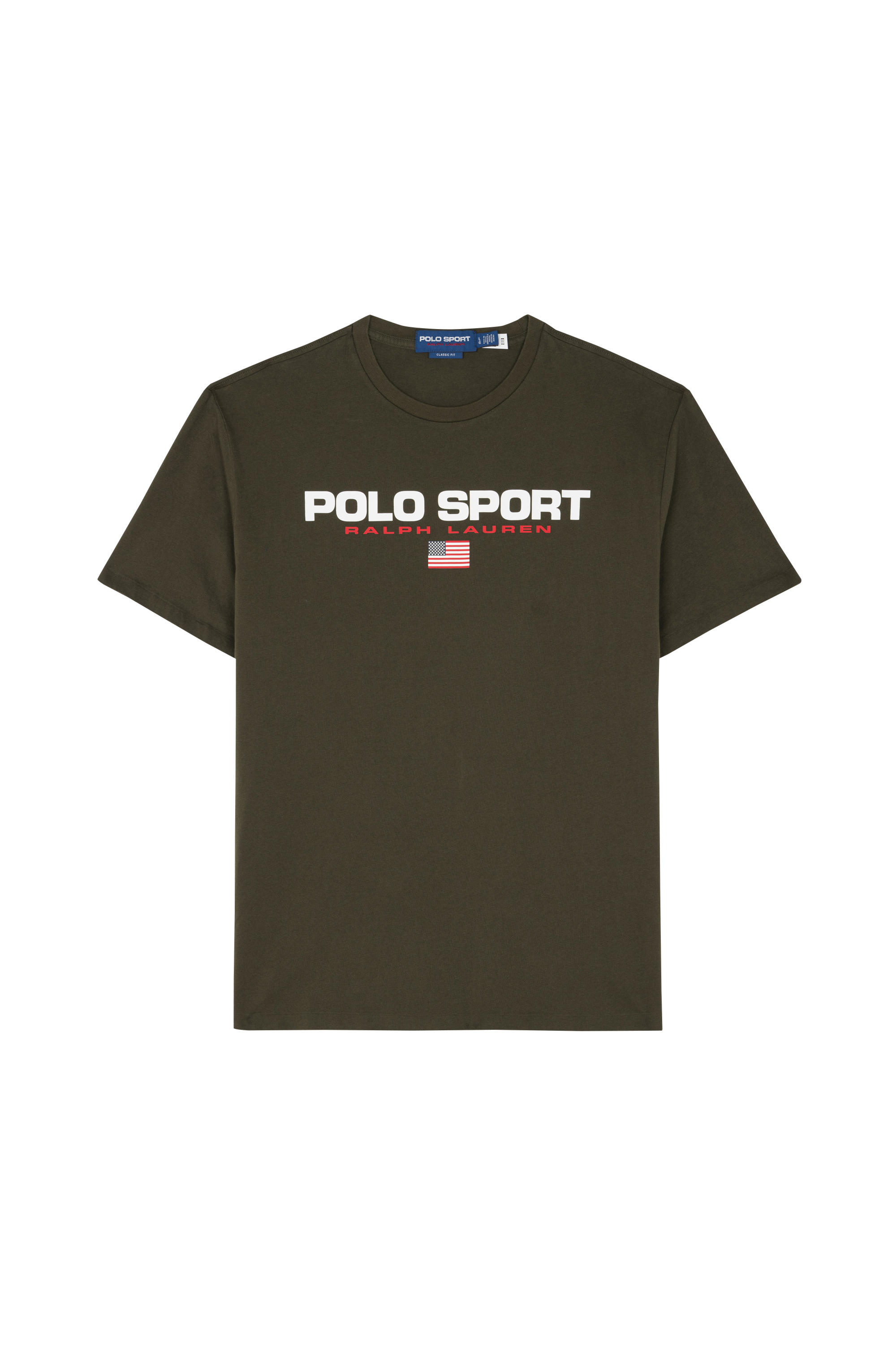 Regular-fit round-neck cotton T-shirt Khaki