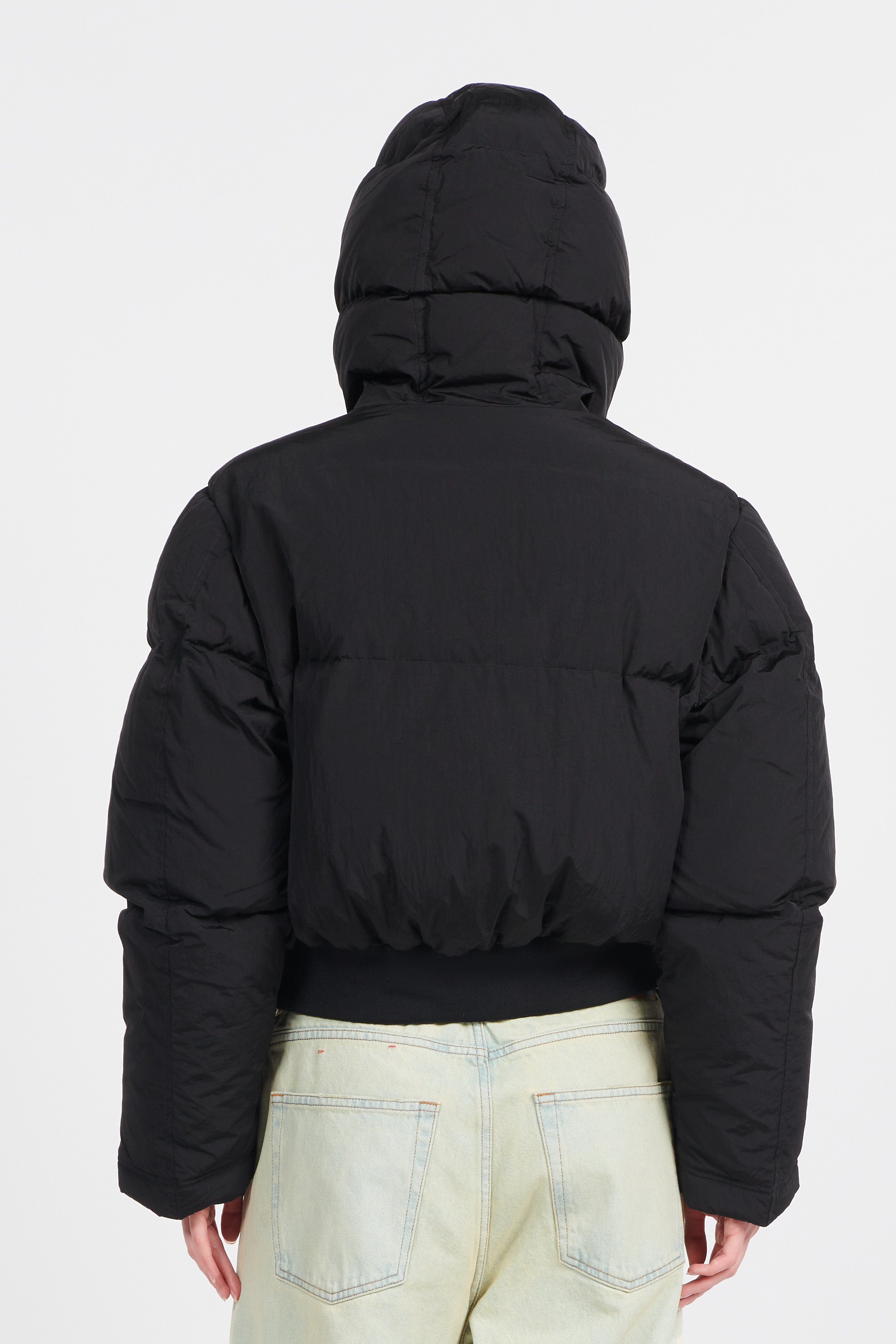 Lightweight quilted padded jacket with high neck Black