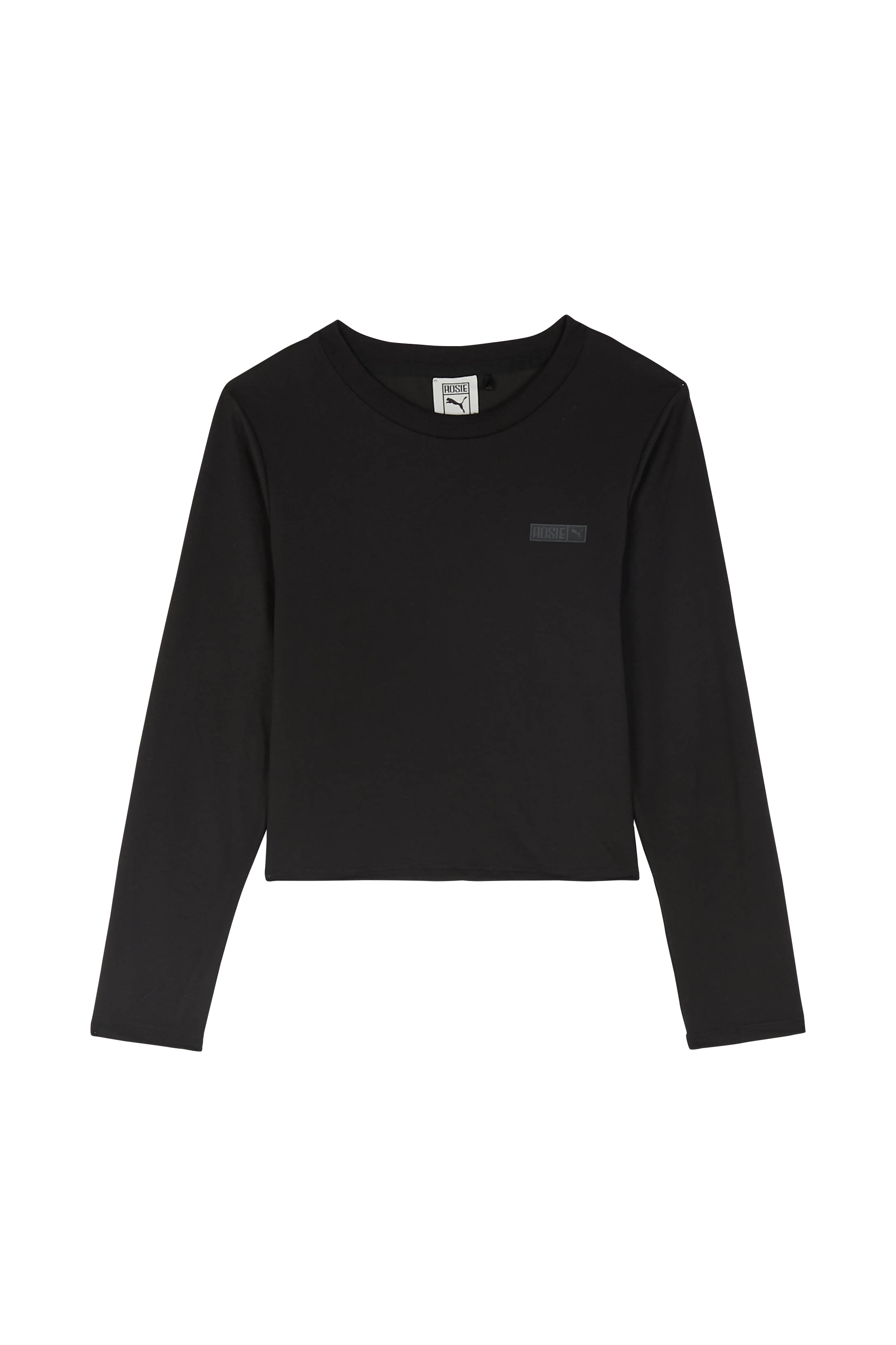 Regular-fit round-neck cotton T-shirt Black
