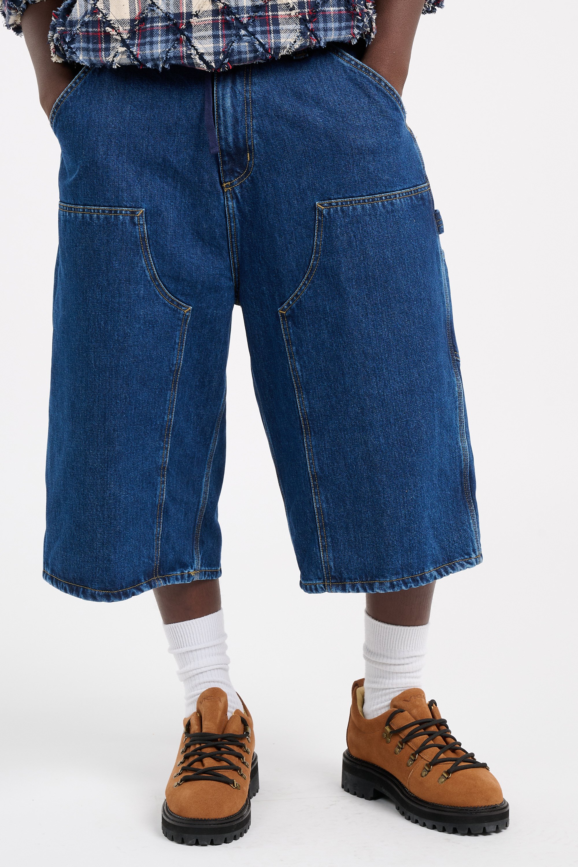 Raw denim oversized Bermuda shorts | Blue CARHARTT WIP Men