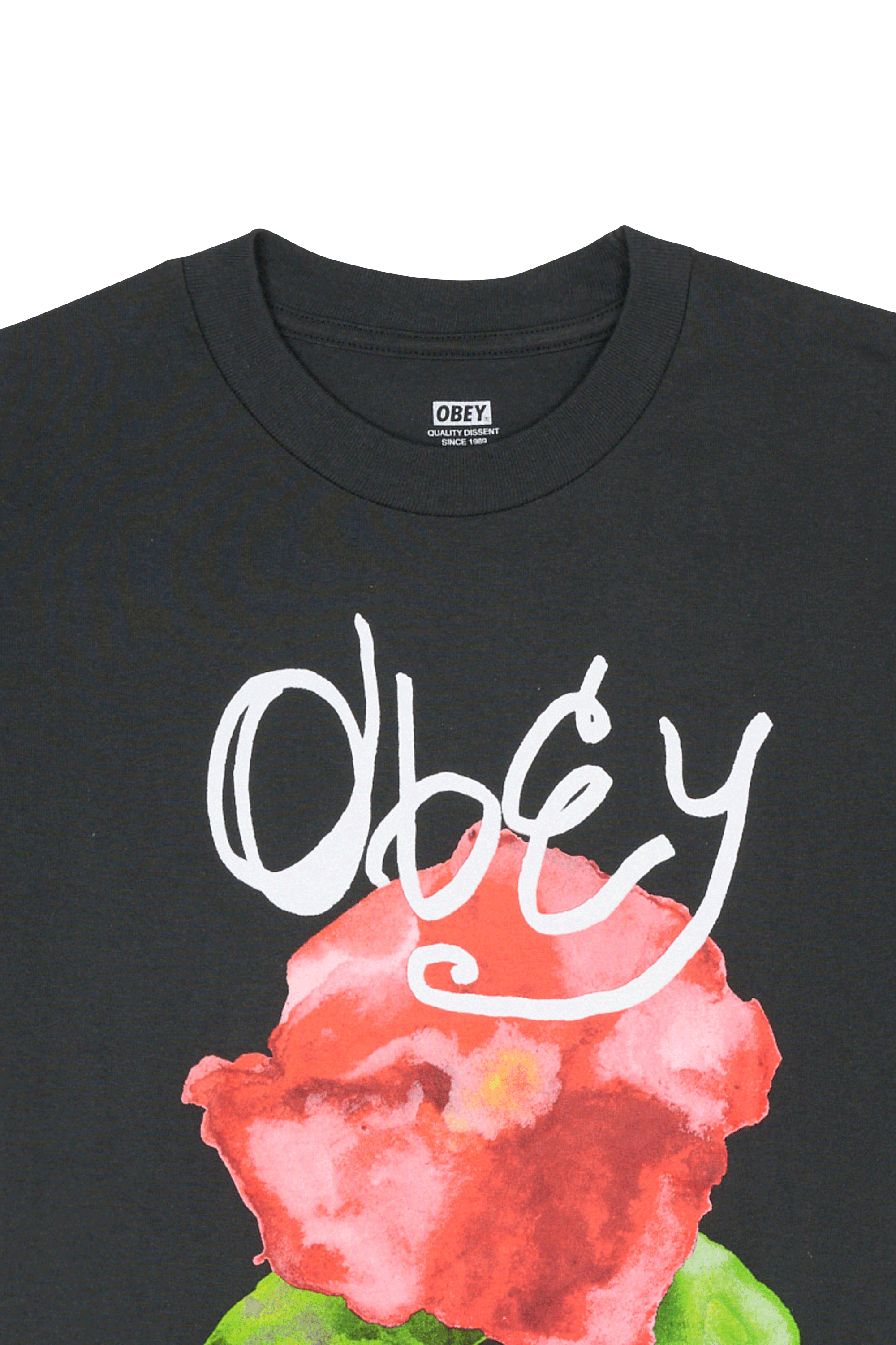 Regular-fit round-neck cotton T-shirt OBEY Black