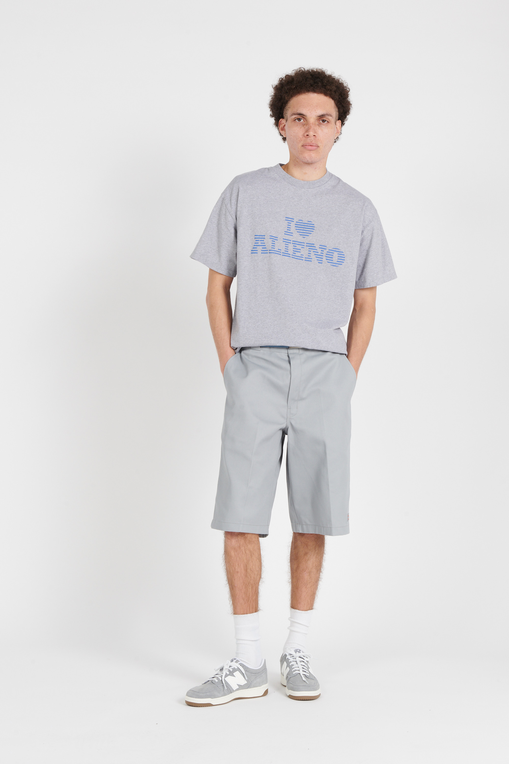 Regular-fit round-neck cotton T-shirt Grey