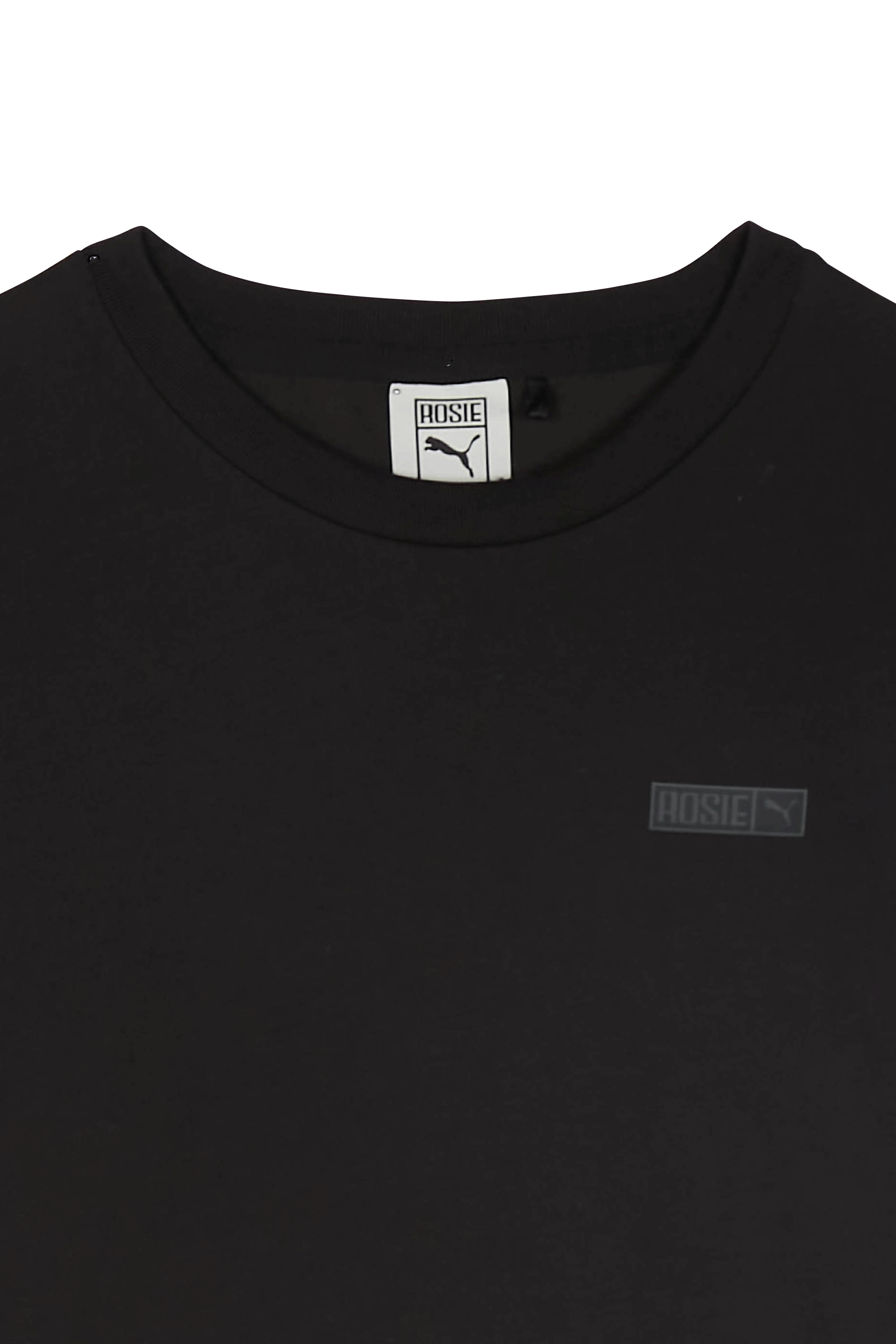 Regular-fit round-neck cotton T-shirt Black