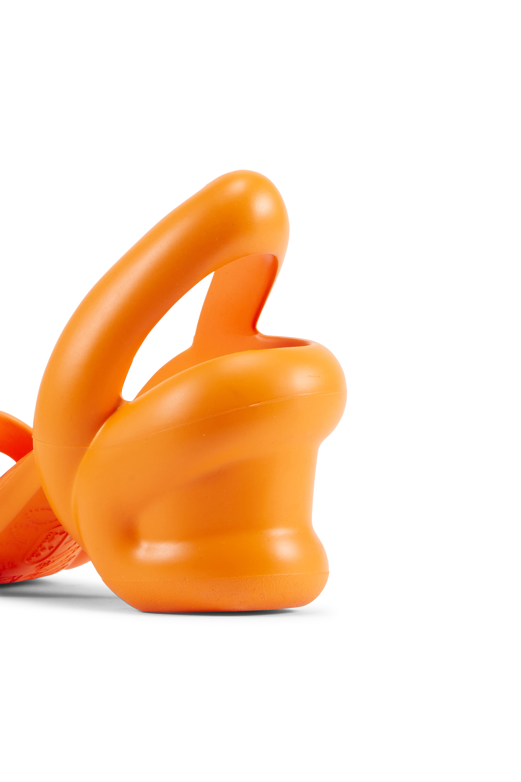 Flat furry sheepskin sandals Orange