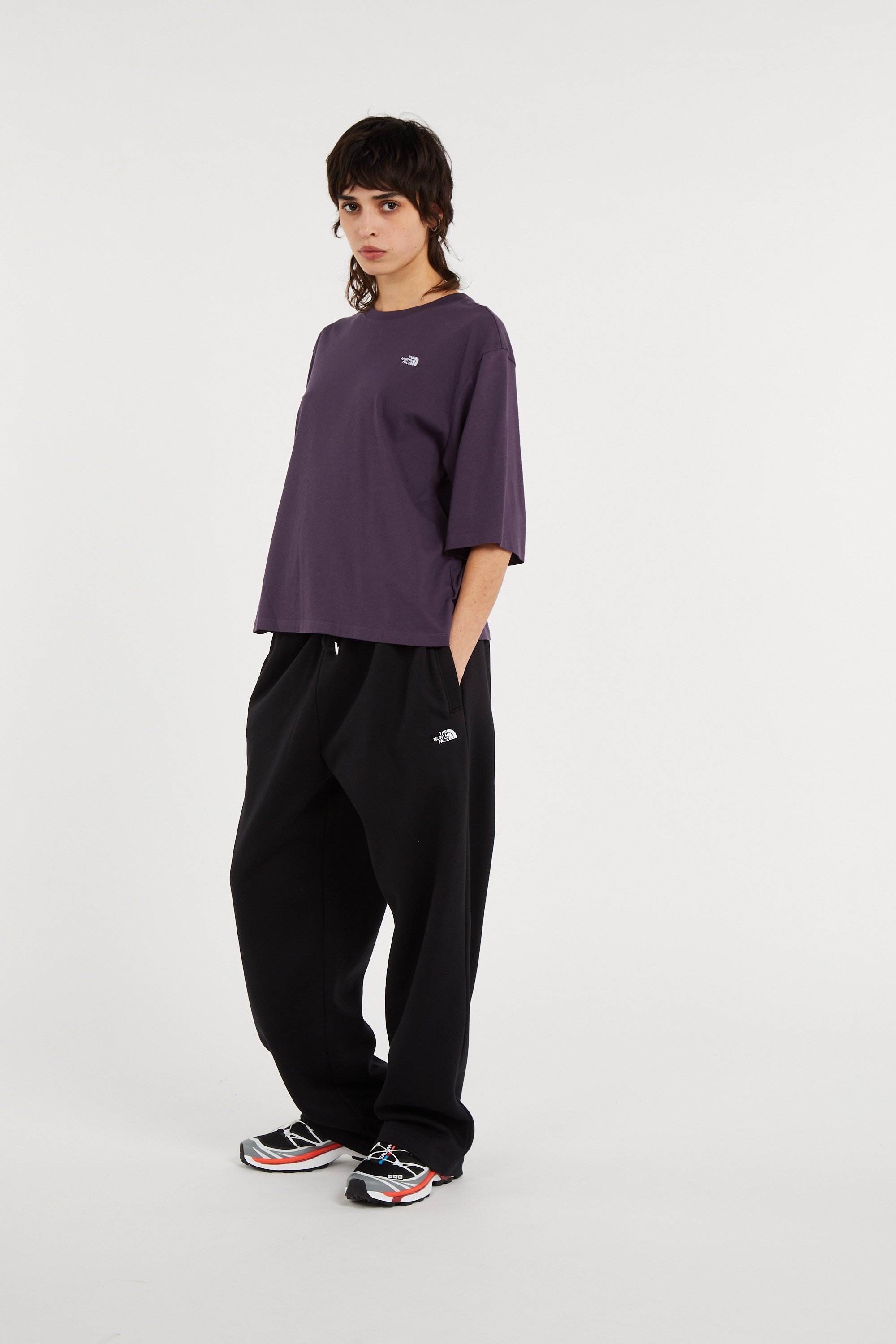 Regular-fit round-neck cotton T-shirt | Purple THE NORTH FACE Women