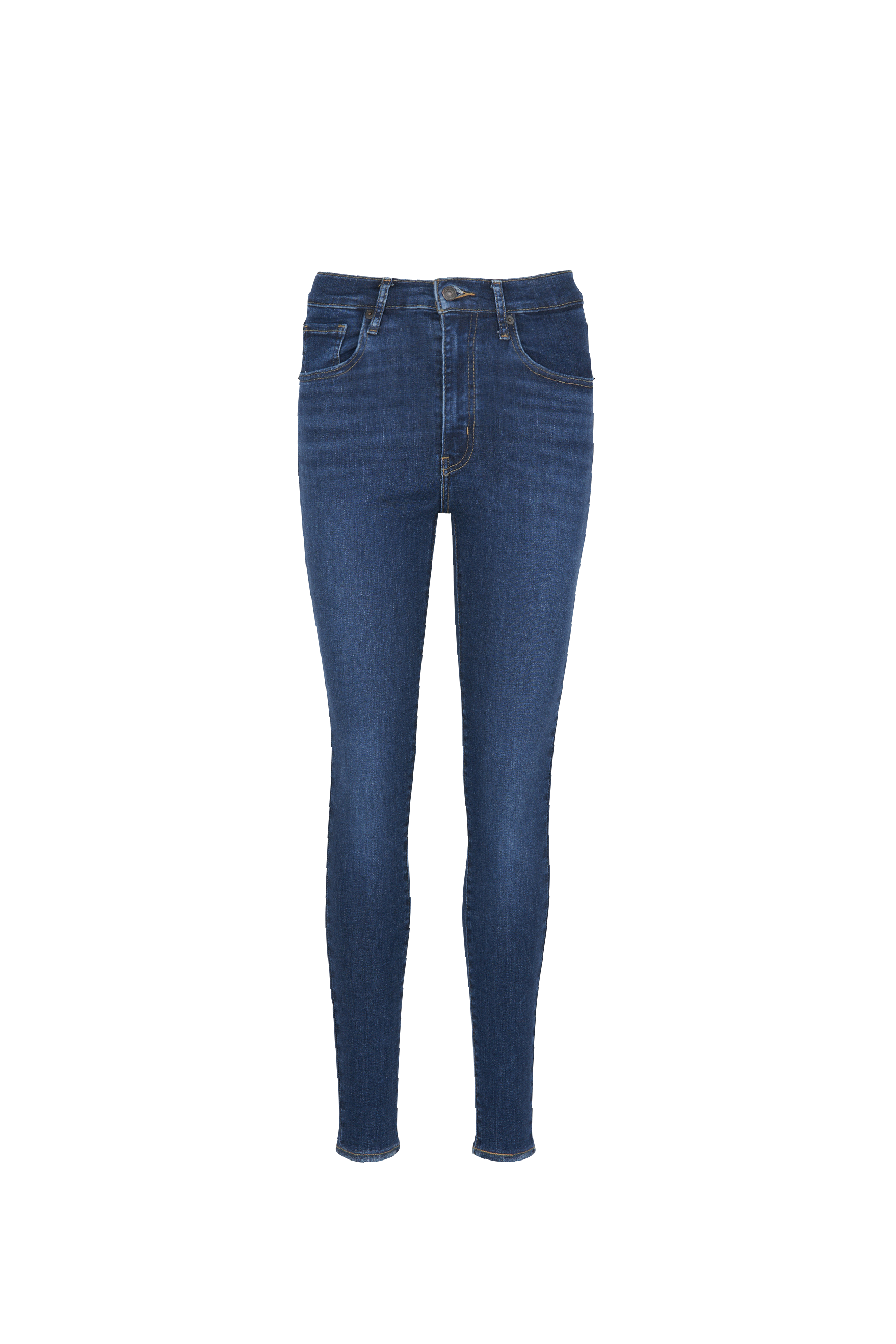 Jean skinny taille haute Bleu