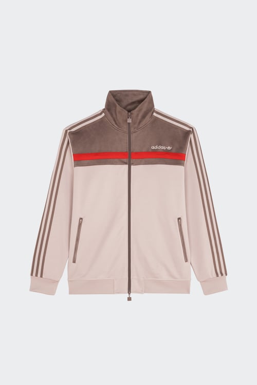 Veste adidas blanche et sales bleu ou noir et marron
