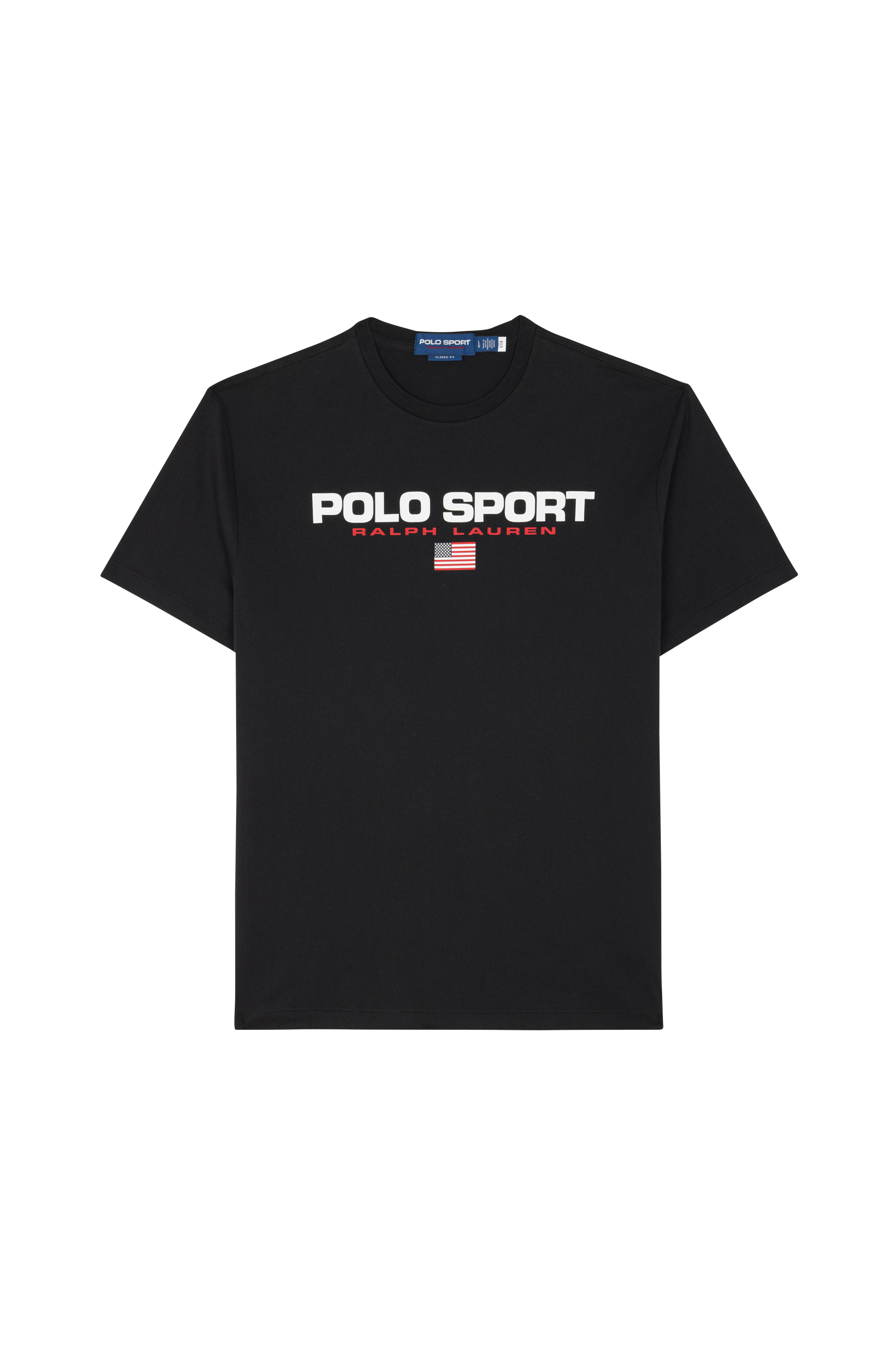 Regular-fit round-neck cotton T-shirt Black