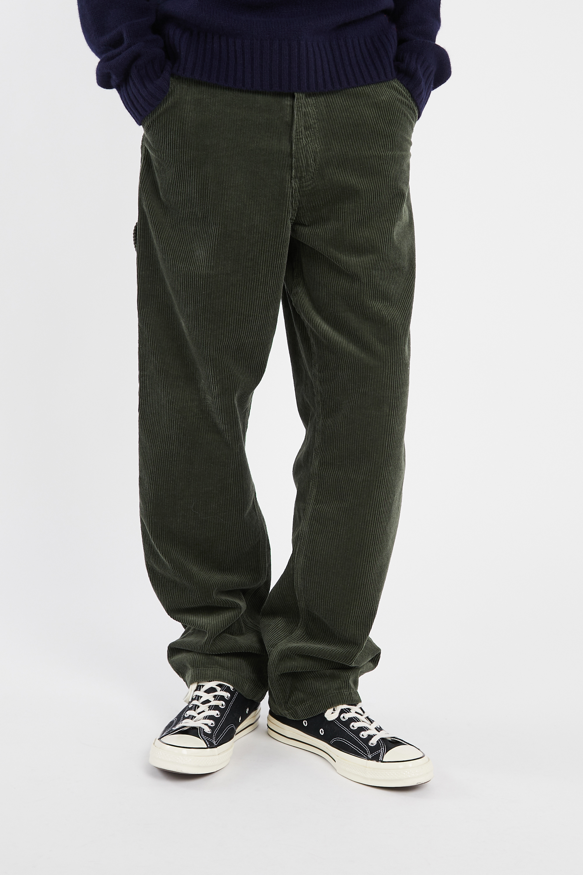 Pantalon droit en velours Kaki