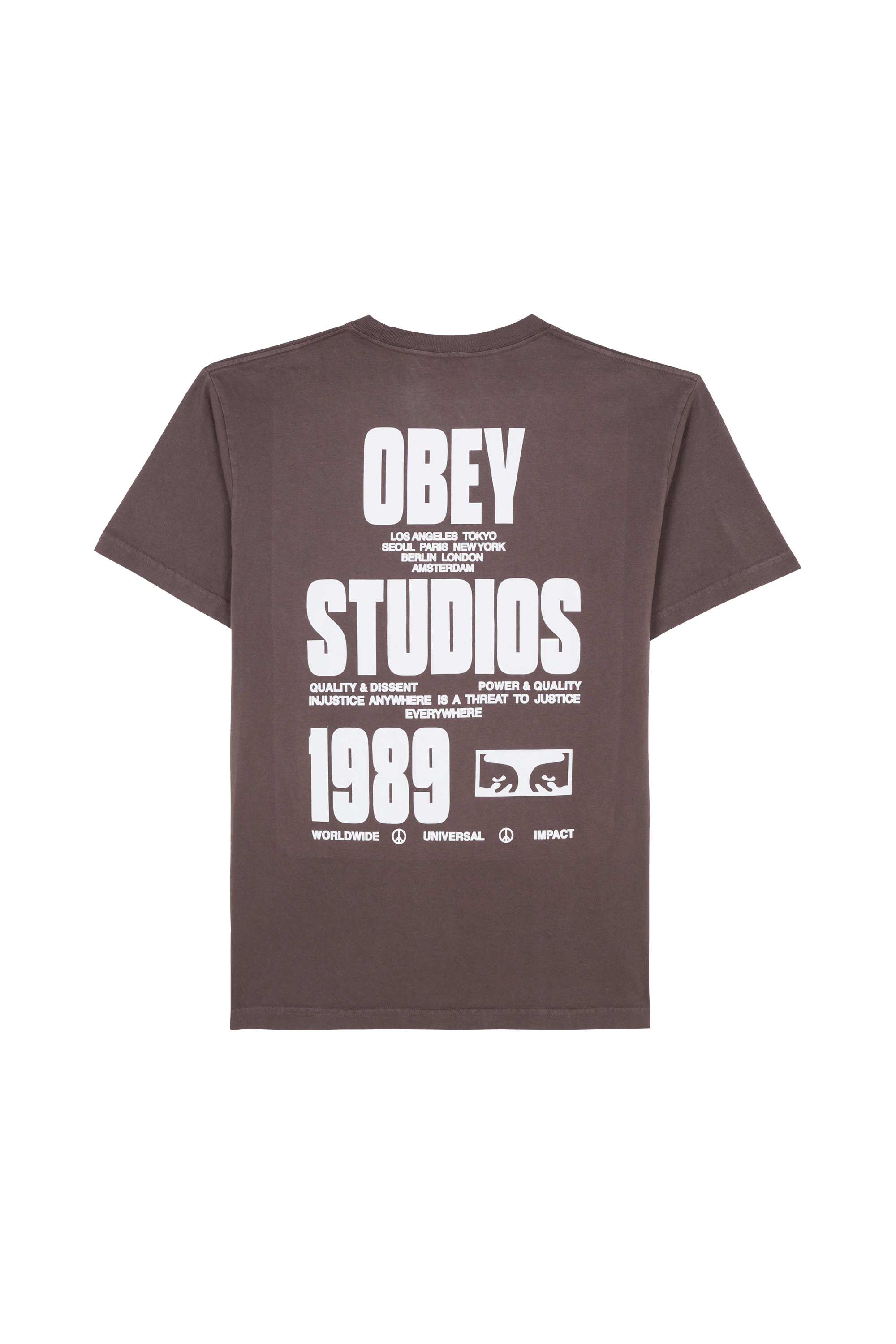 Regular-fit round-neck cotton T-shirt | Black OBEY Men