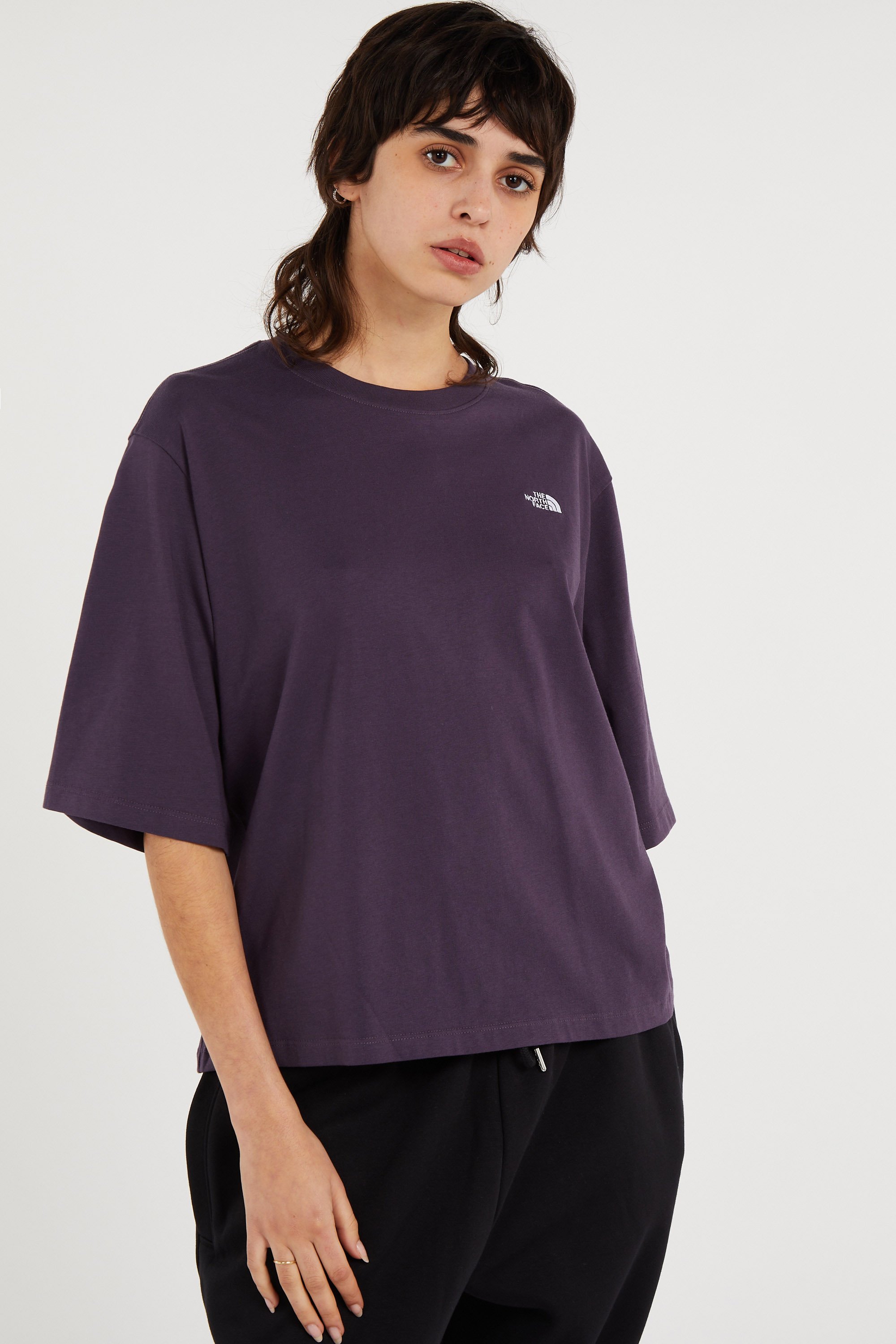 Regular-fit round-neck cotton T-shirt | Purple THE NORTH FACE Women