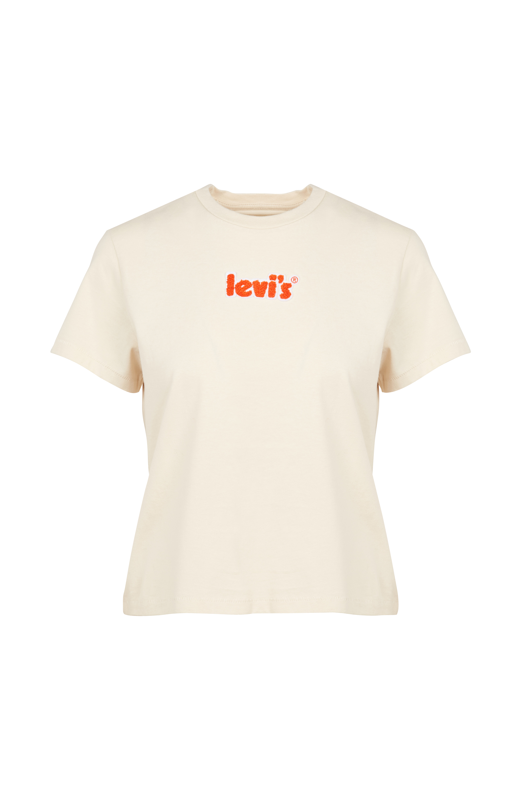 Round-neck cotton T-shirt Beige