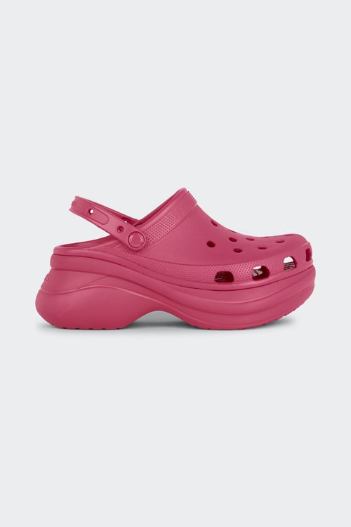 CROCS Flat furry sheepskin sandals Pink