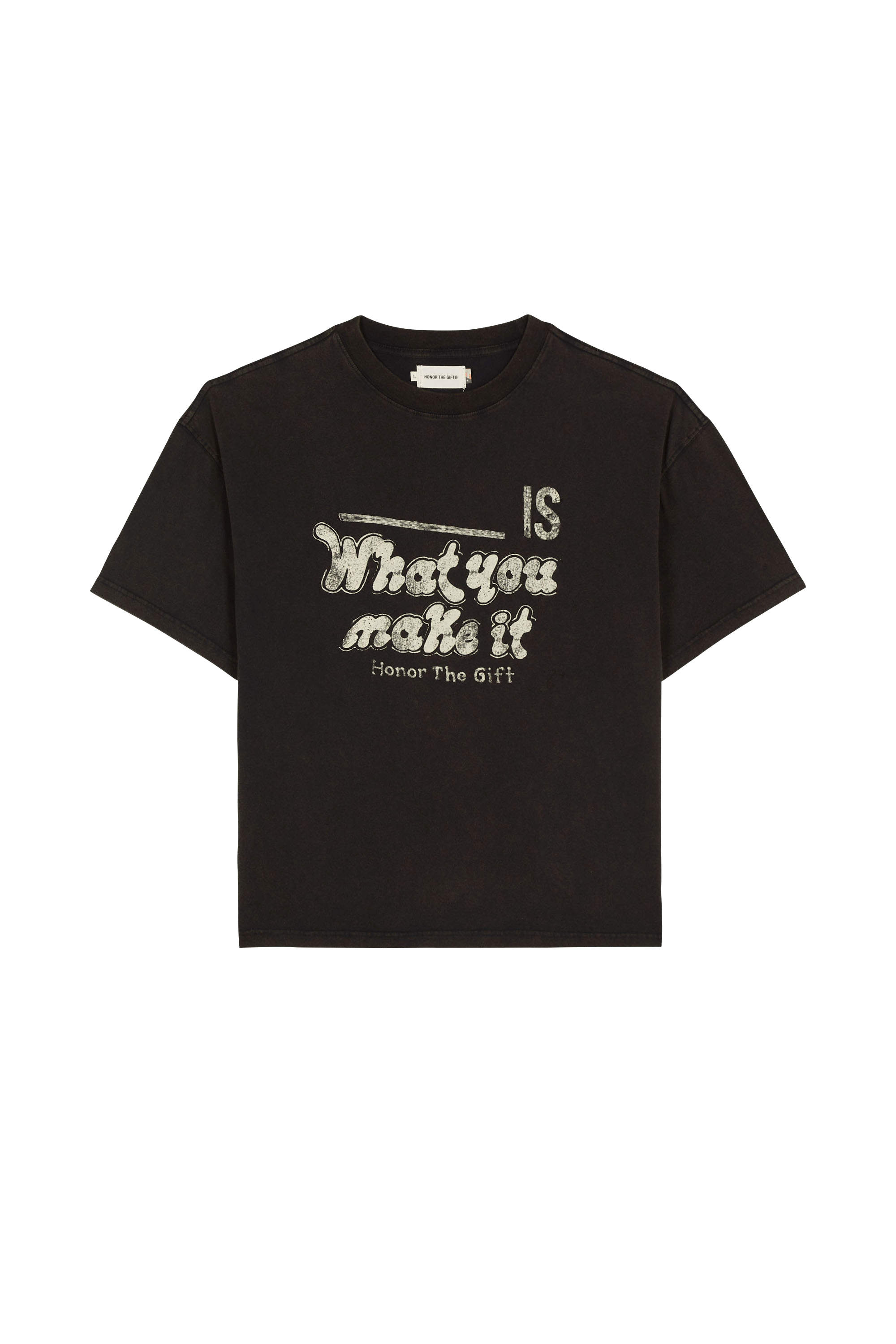 Regular-fit round-neck cotton T-shirt HONOR THE GIFT Black