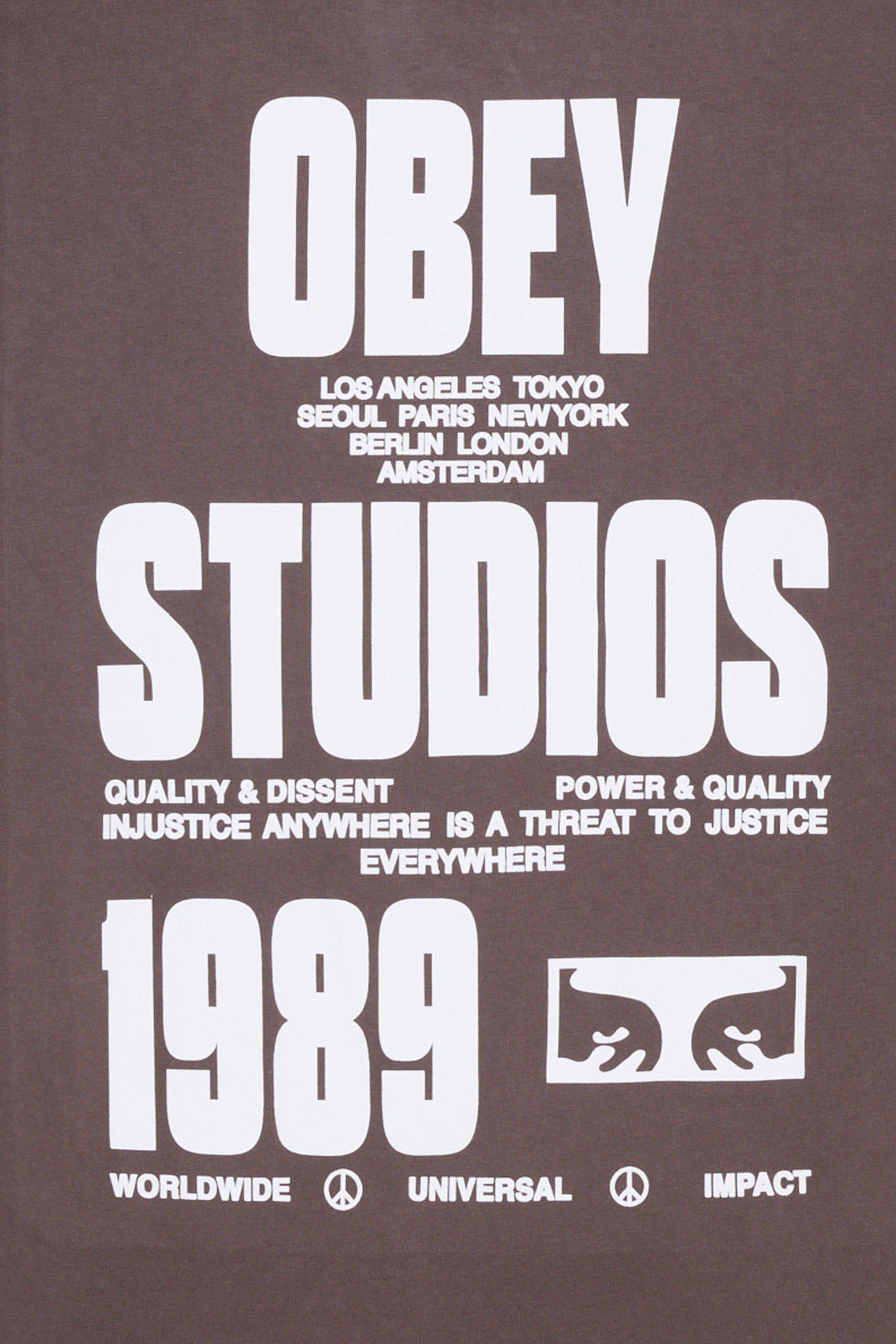Regular-fit round-neck cotton T-shirt | Black OBEY Men