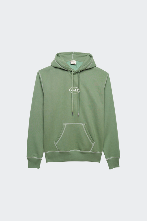 FIVE CM stripe-print cotton shirt hoodie Vert
