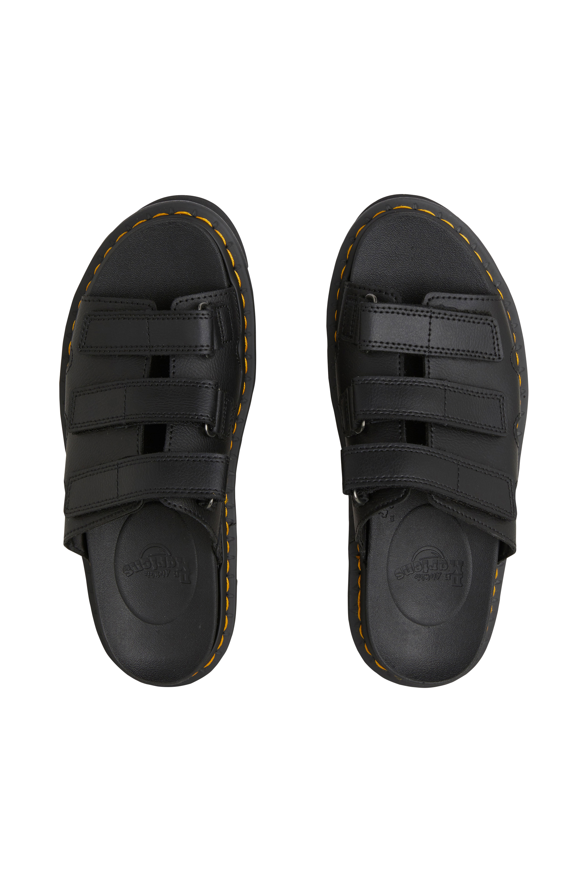 Flat furry sheepskin sandals Black