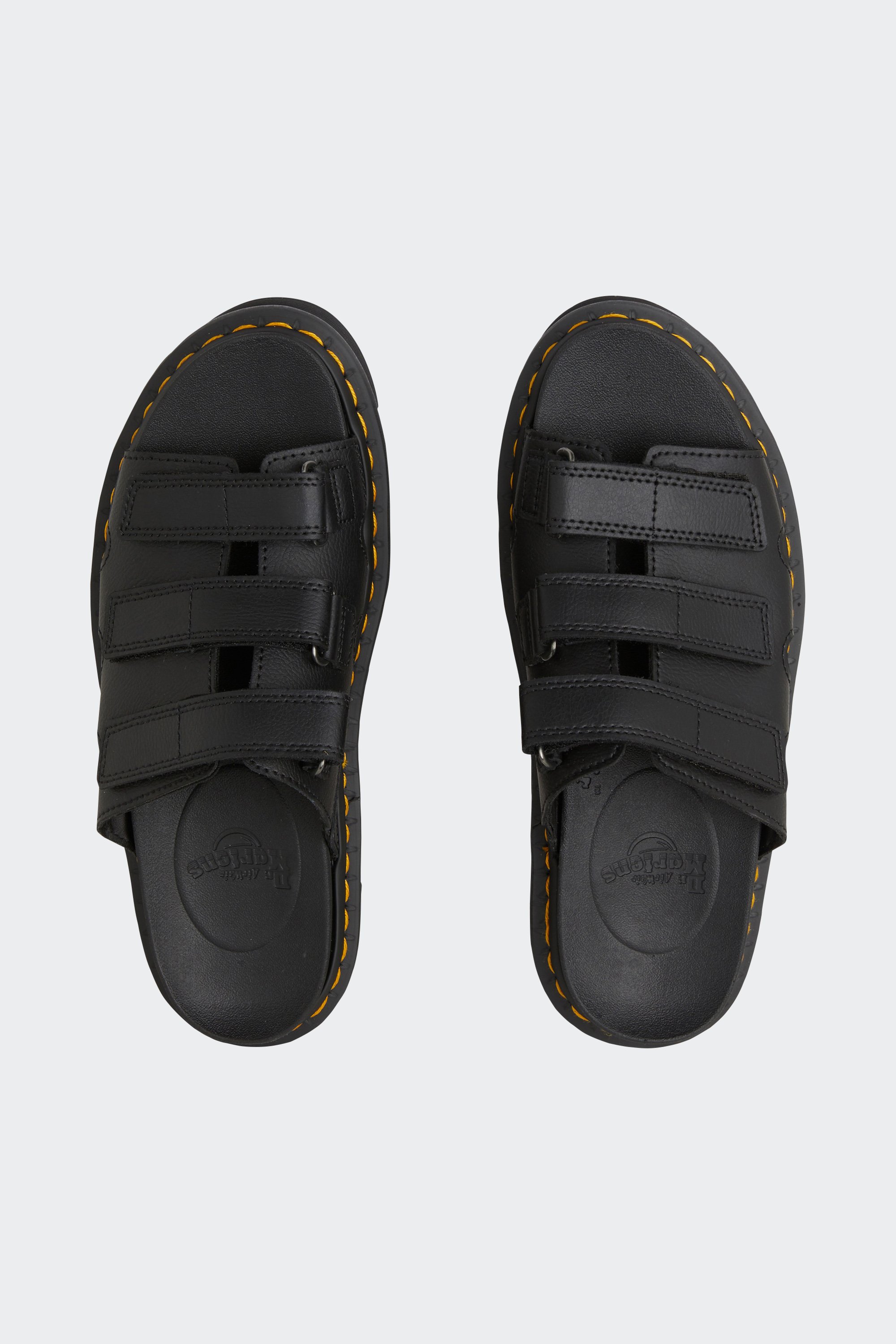 Flat furry sheepskin sandals | Black by DR. MARTENS Flat furry sheepskin sandals Black