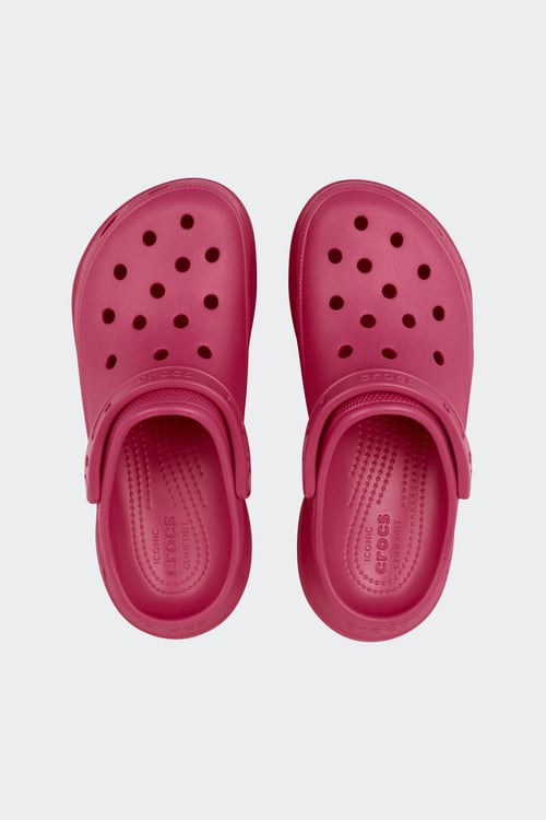 CROCS Flat furry sheepskin sandals Pink