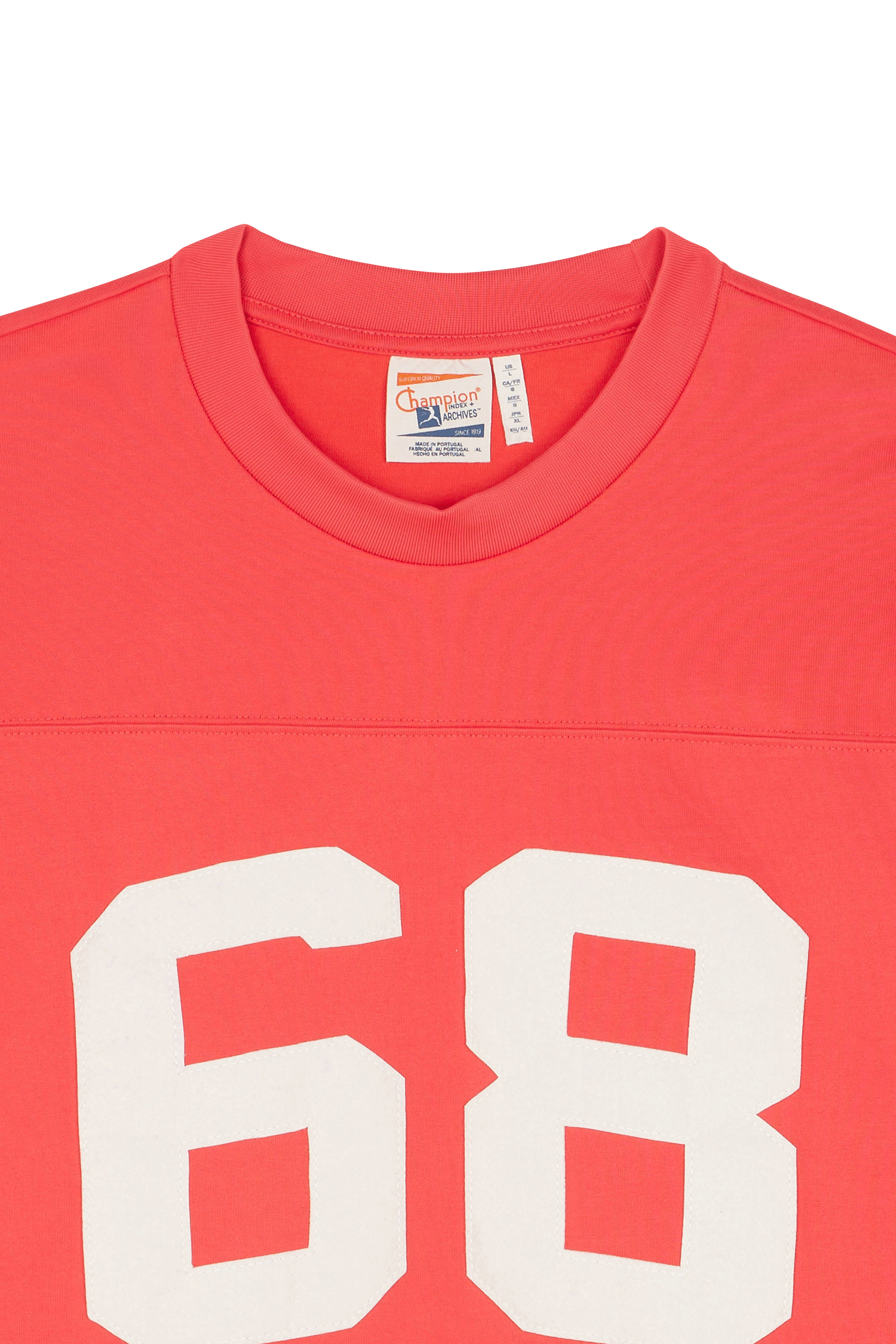 Regular-fit round-neck cotton T-shirt Red
